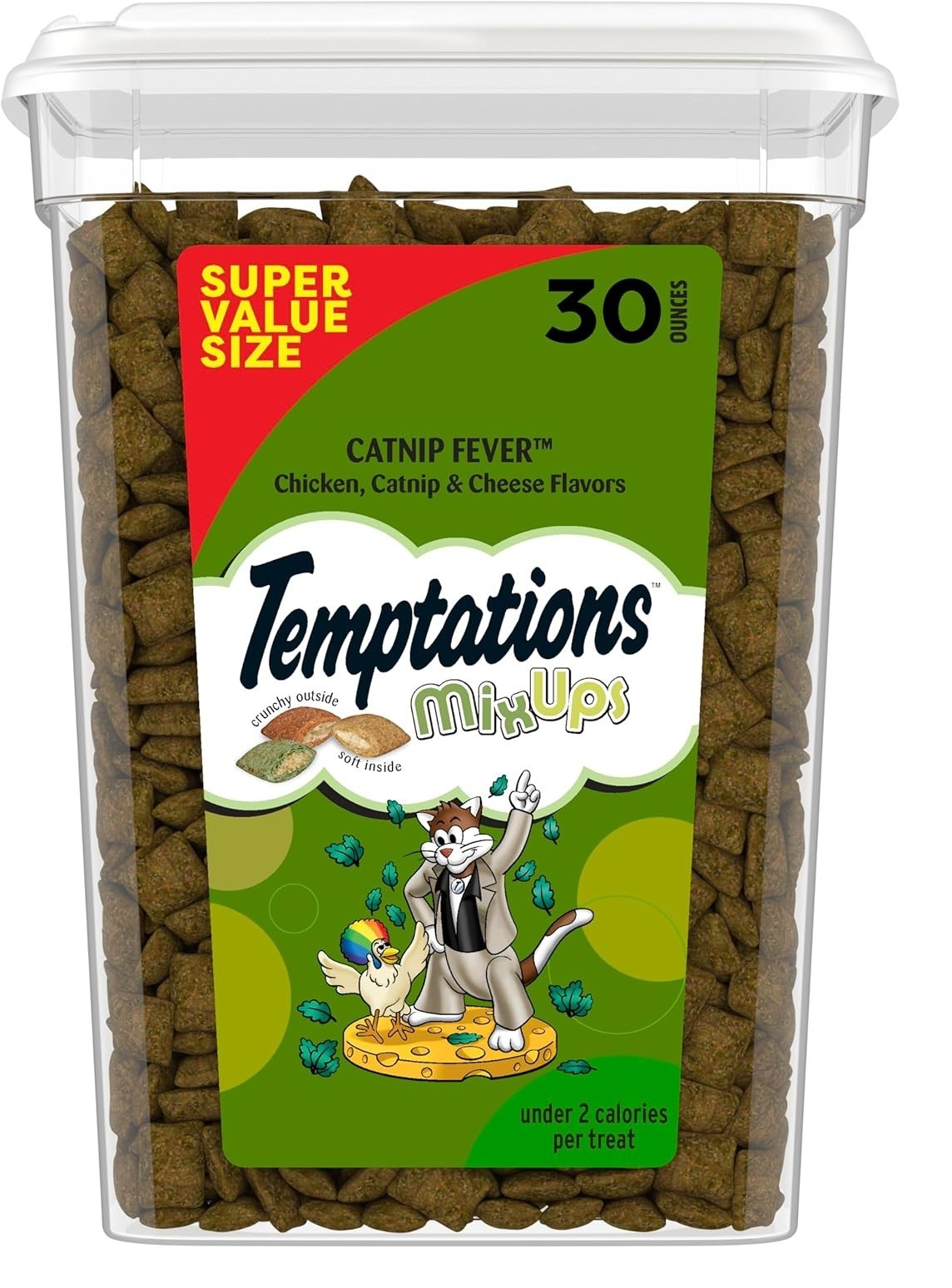 Temptations Cat Treats Catnip Fever Crunchy Soft 30 oz Tub