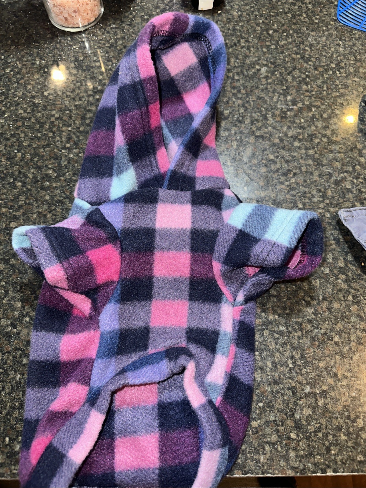 Unknown Maker Dog Coat /jacket Hooded Pull Over Multi Color S 4-6 Lbs