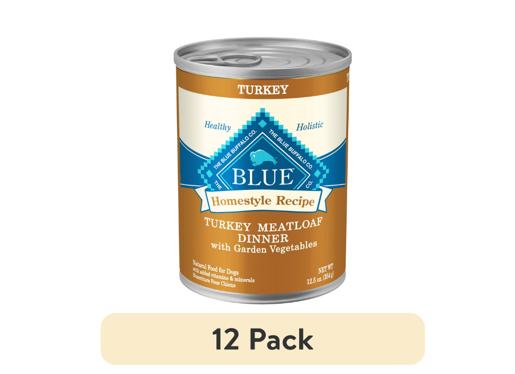 Blue Buffalo Homestyle Recipe Adult Wet Dog Food, Turkey Dinner, 12.5-oz (12)