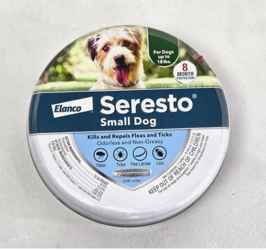 Seresto Flea and Tick Collar 8 Months Protection SMALL Dogs Under 18lbs – Sealed