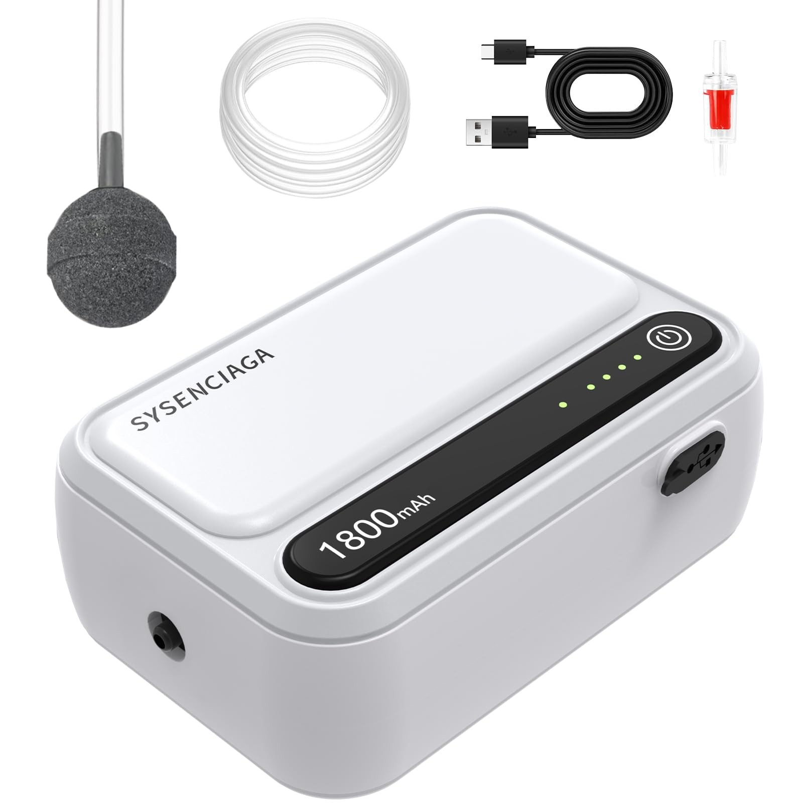 Rechargeable Aerator for Bait Bucket, Portable Battery Powered Air Pump for