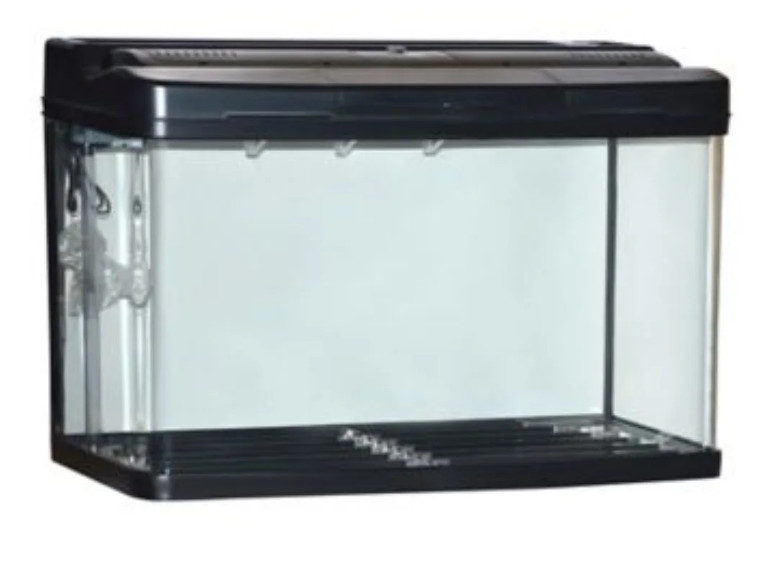 31.7 gal / 120 L Bowfront Glass Fish Tank with Full Hood, Filter & Stand – Black