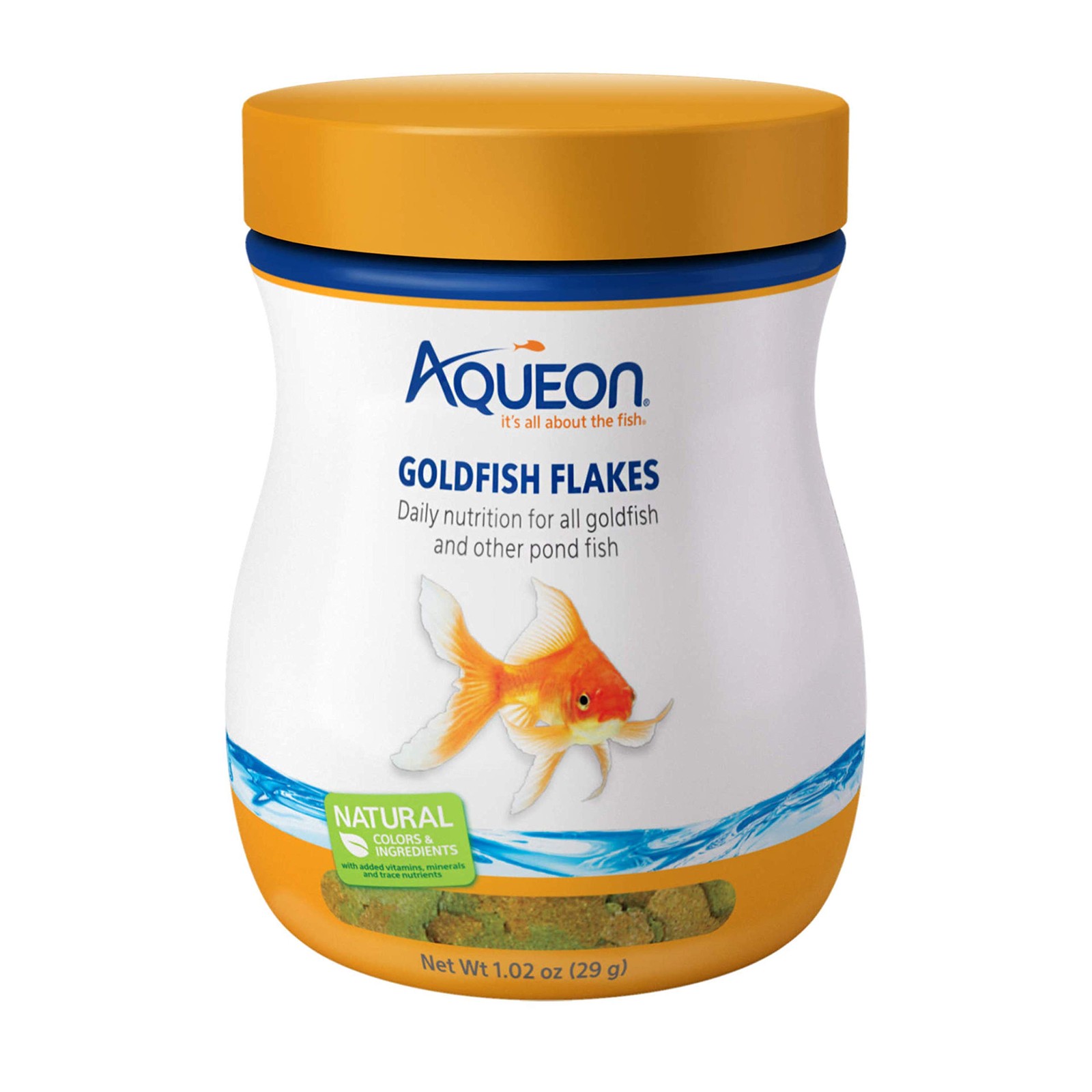 Aqueon Goldfish Flakes 1.02 Ounces 1 Count (Pack of 1), Oranges