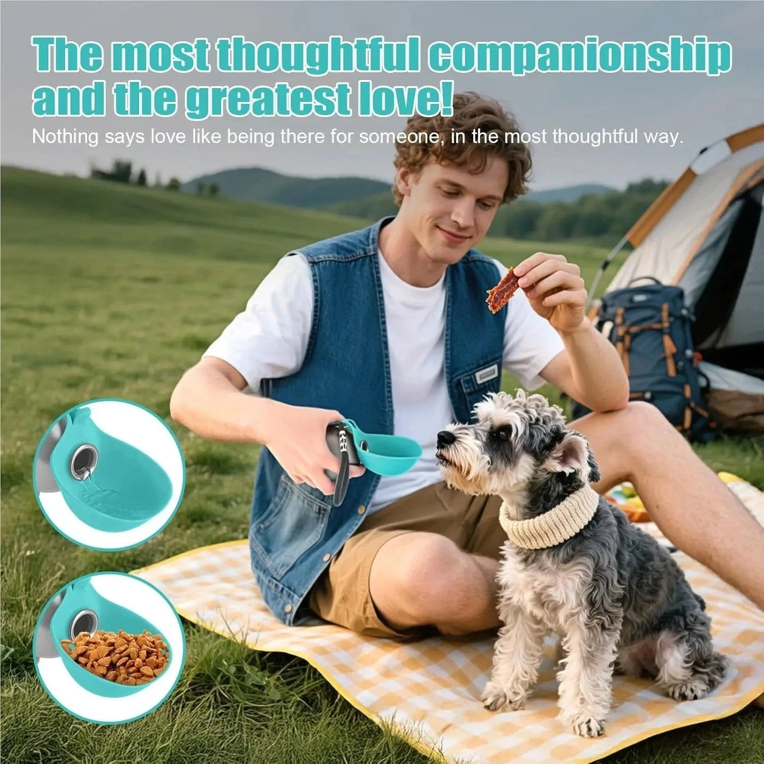 Portable Stainless Steel Dog Water Bottle Travel Pet Drinking Bowl Dispenser