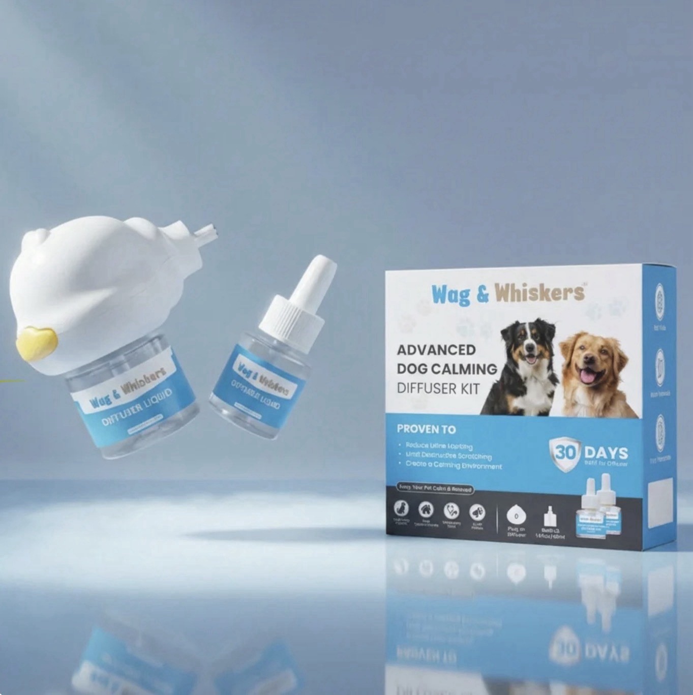Advanced Dog Calming Diffuser Kit- Wag & Whiskers- 1 Plugin 2 Refills