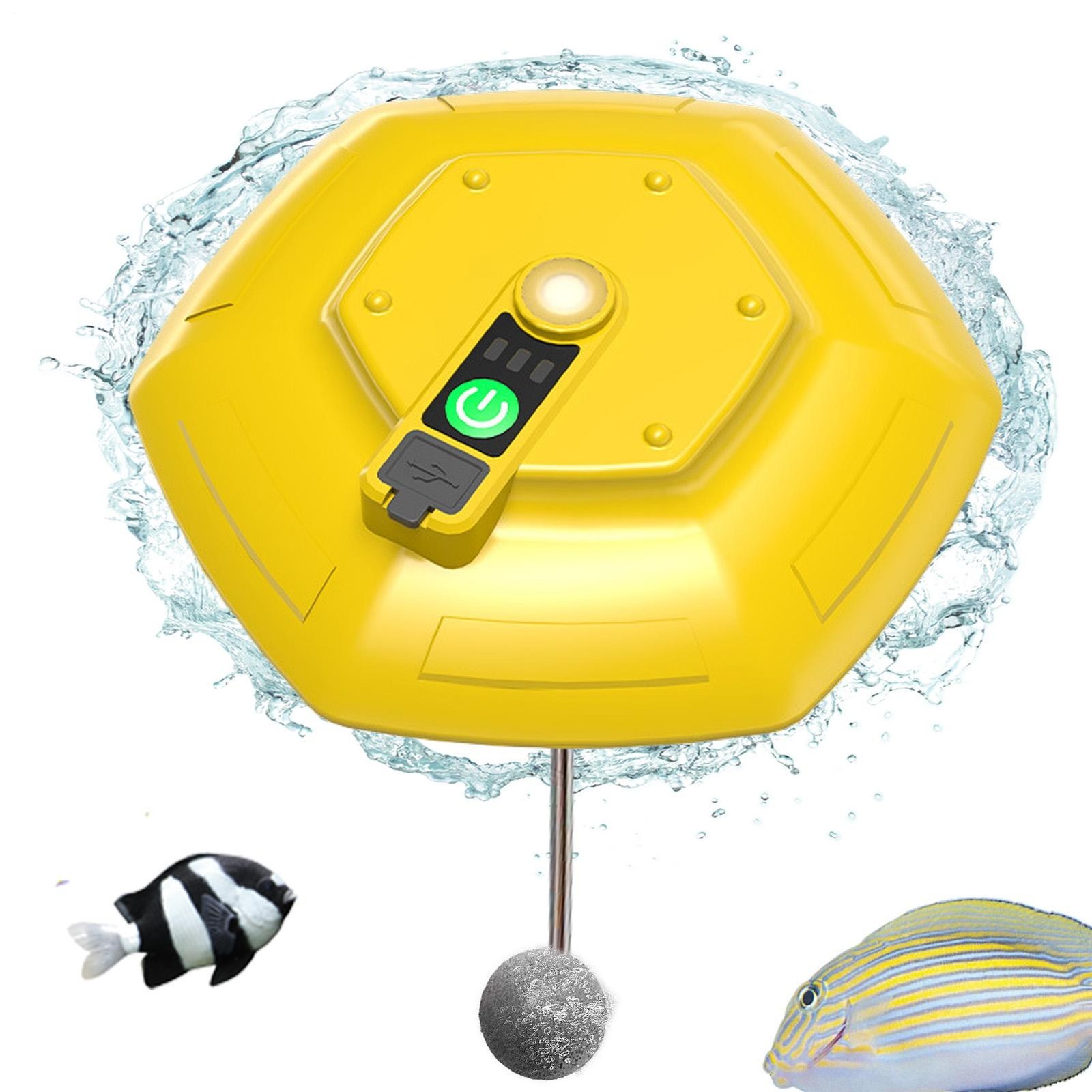 Floating & Rechargeable Bait Bucket Aerator,Portable Aerator For Fishing 3-Mode