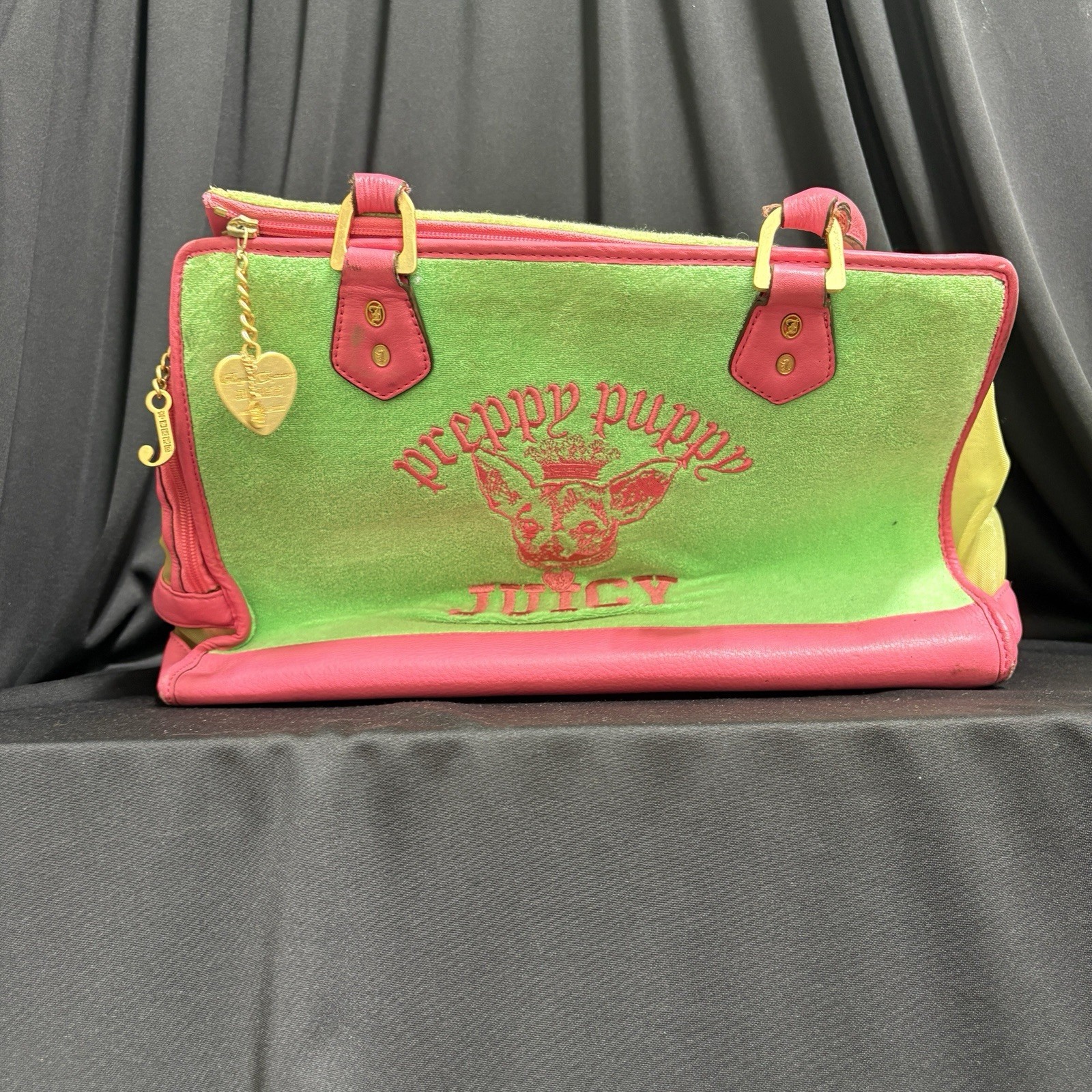 Vintage Y2K Juicy Couture Preppy Puppy Pet Carrier Bag Purse Rare Doggy (CT)