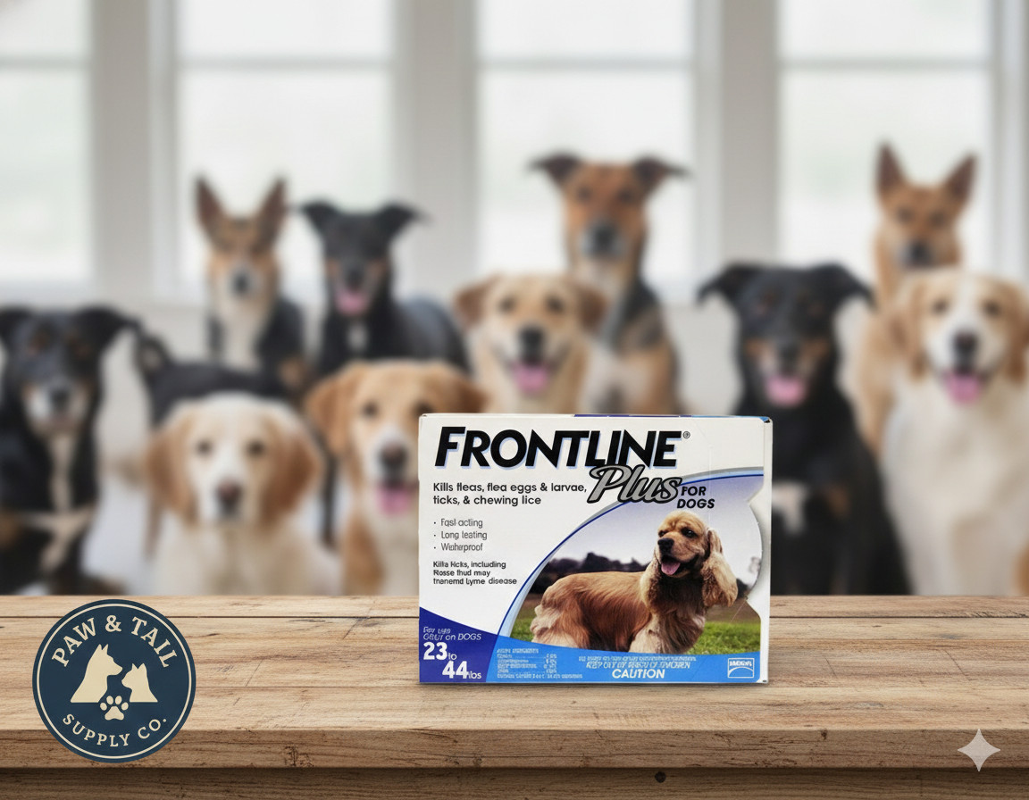 Frontline Plus Dogs 23-44 lbs 3 Pack Flea Tick Treatment Kills Eggs & Larvae