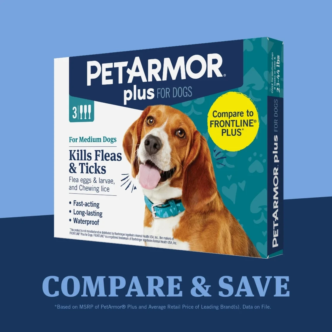 PetArmor Plus Spot-On Treatment for Medium Size Dogs 23-44lbs 3 Month Supply