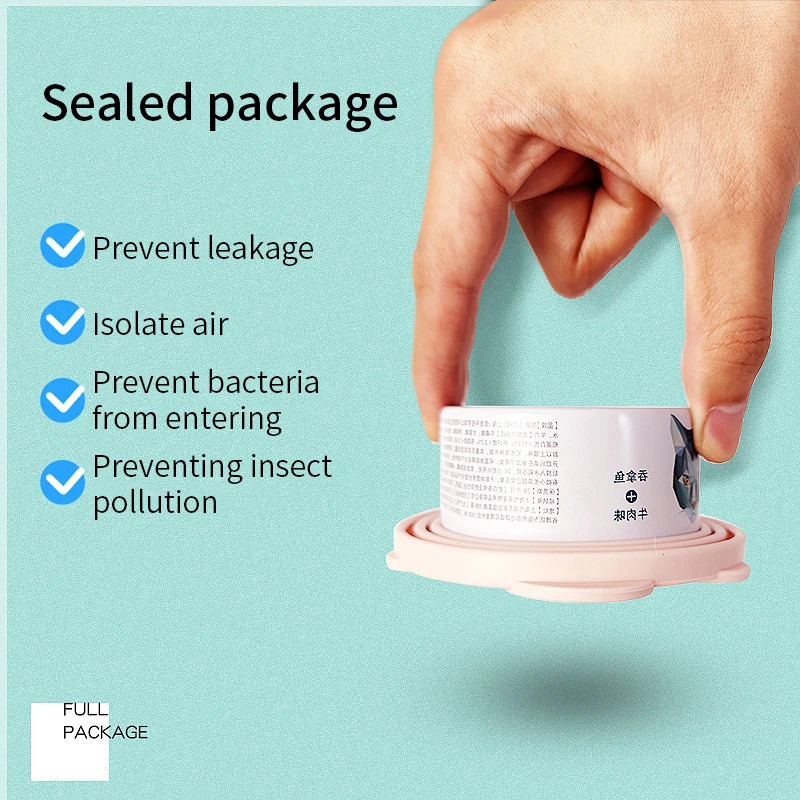 Silicone Pet Food Can Lid Spoon 2 In 1 Dog Cat Food Storage Sealer Cover