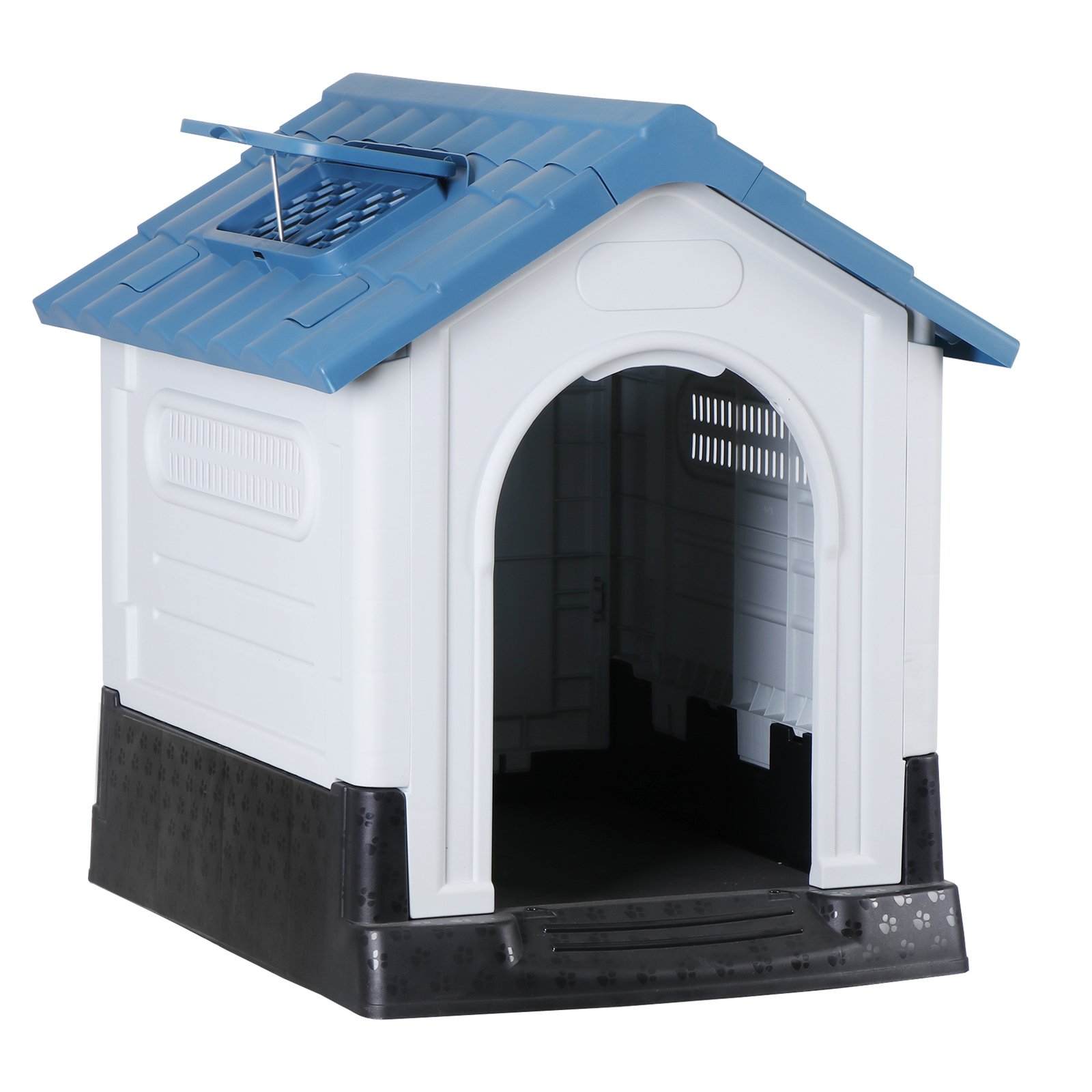 30inches Large Dog House Plastic Doghouse with Adjustable Skylight Waterproof