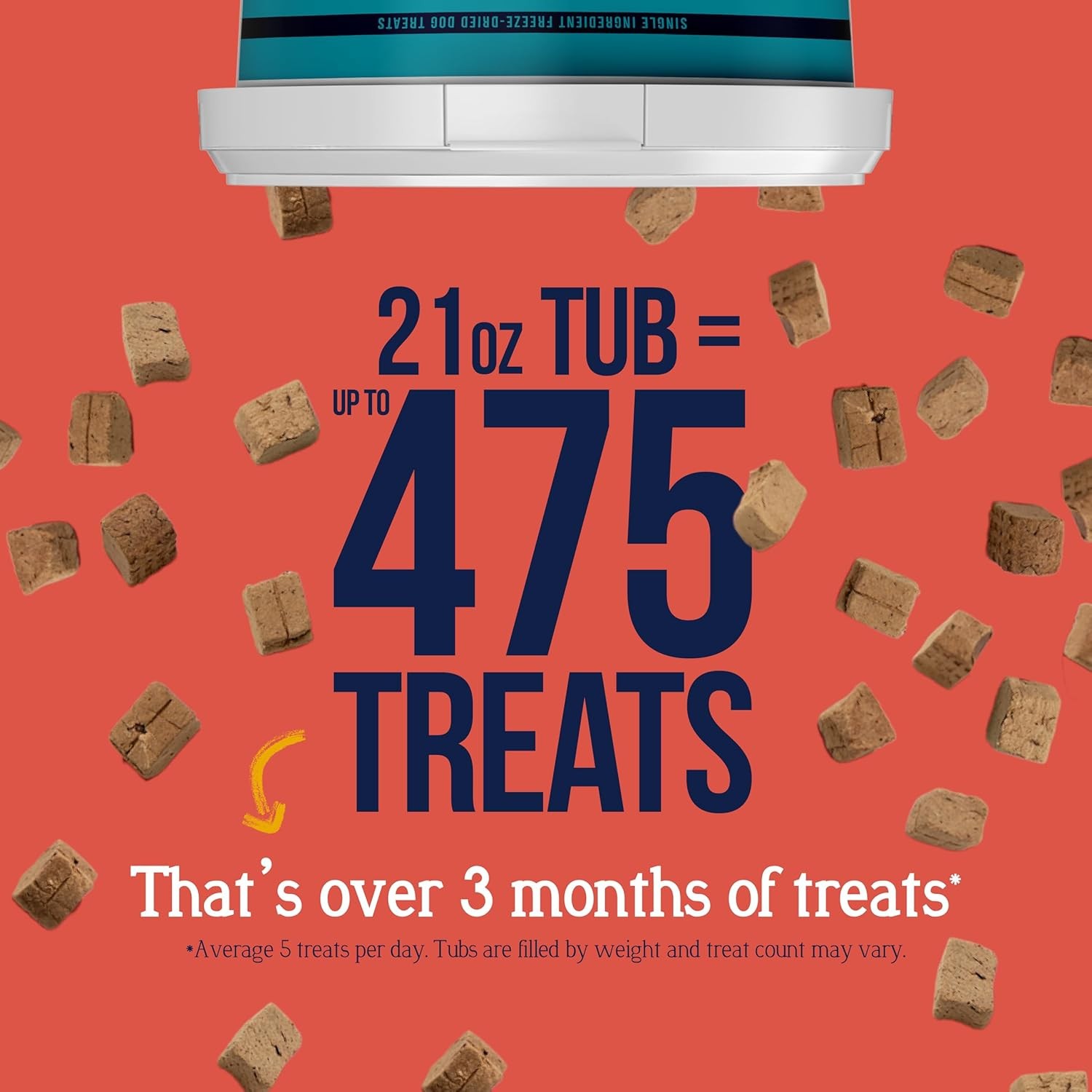100% Beef Liver Dog Treats, Freeze Dried, 21 oz, 475 Pieces, High Protein