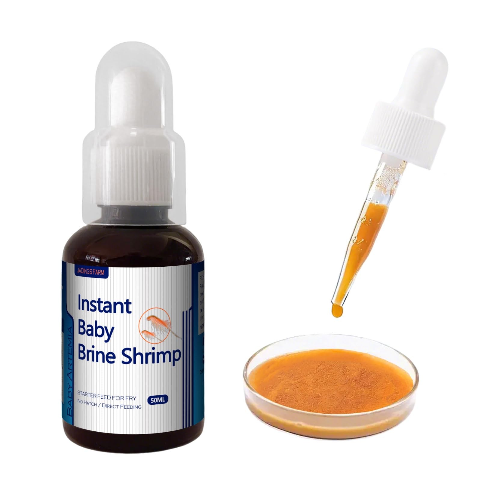 Instant Baby Brine Shrimp Fish Food, No Hatch High Protein Fry Food with Asta…