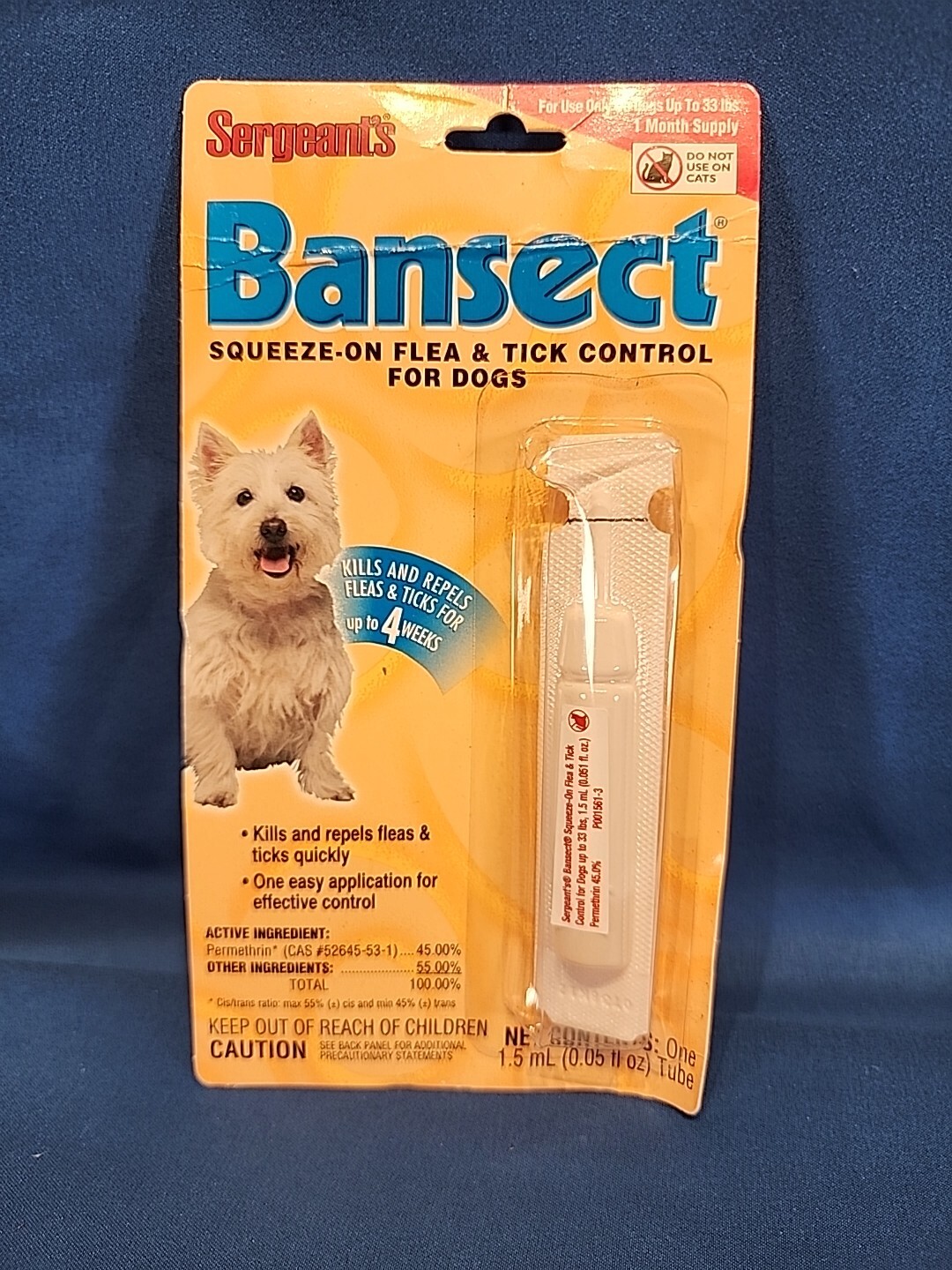 Sergeant’s Bansect Flea & Tick Squeeze On for Dogs One Month Supply