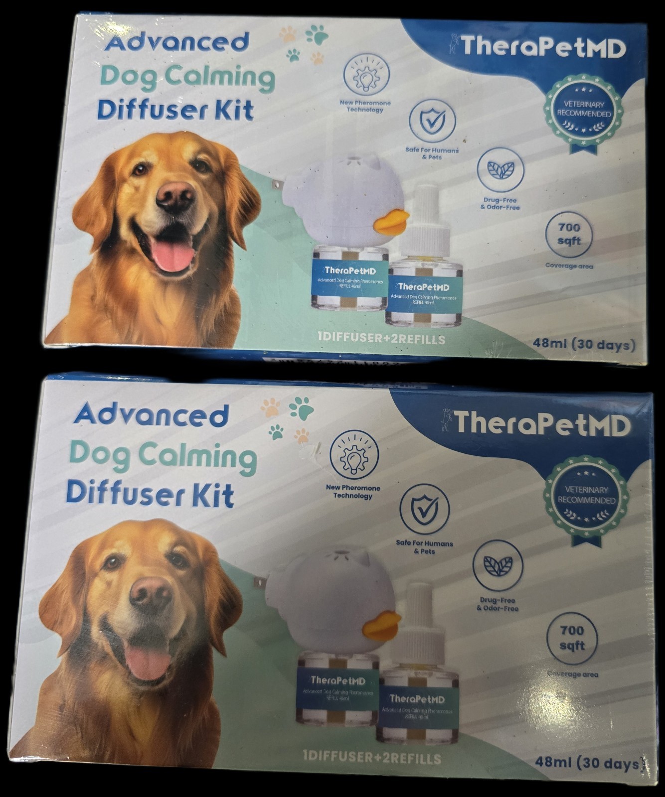 (2) TheraPetMD Advanced Dog Calming Diffuser Kit 1 Diffuser 2 Refill 48ml