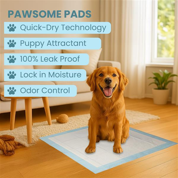 Pet Pads XL for Dogs Ultra-Absorbent Unscented Blue Pet Training Pads: 24″ x 36″