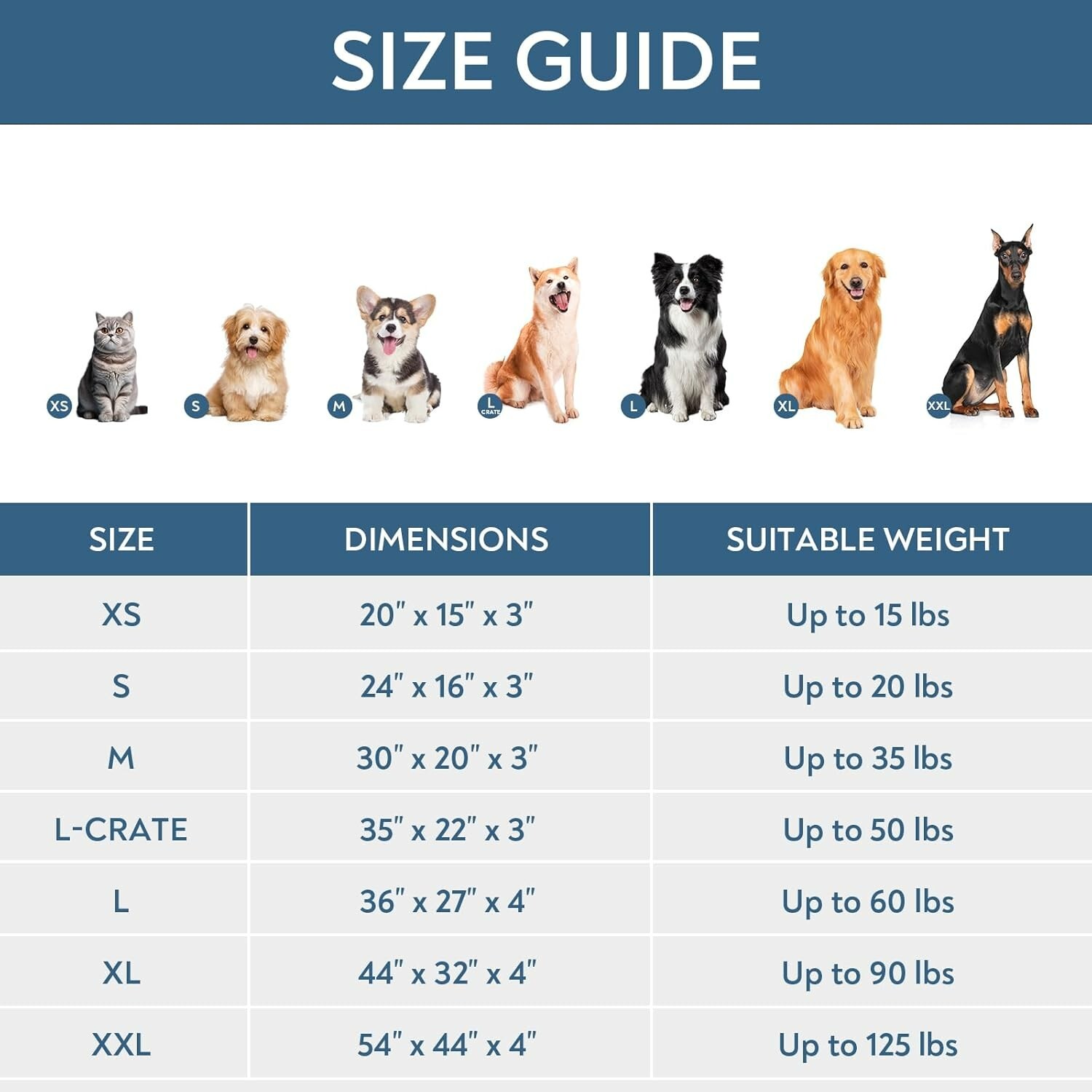 Waterproof Dog Bed Cover Replacement Washable Indoor/Outdoor All Size Cover Only