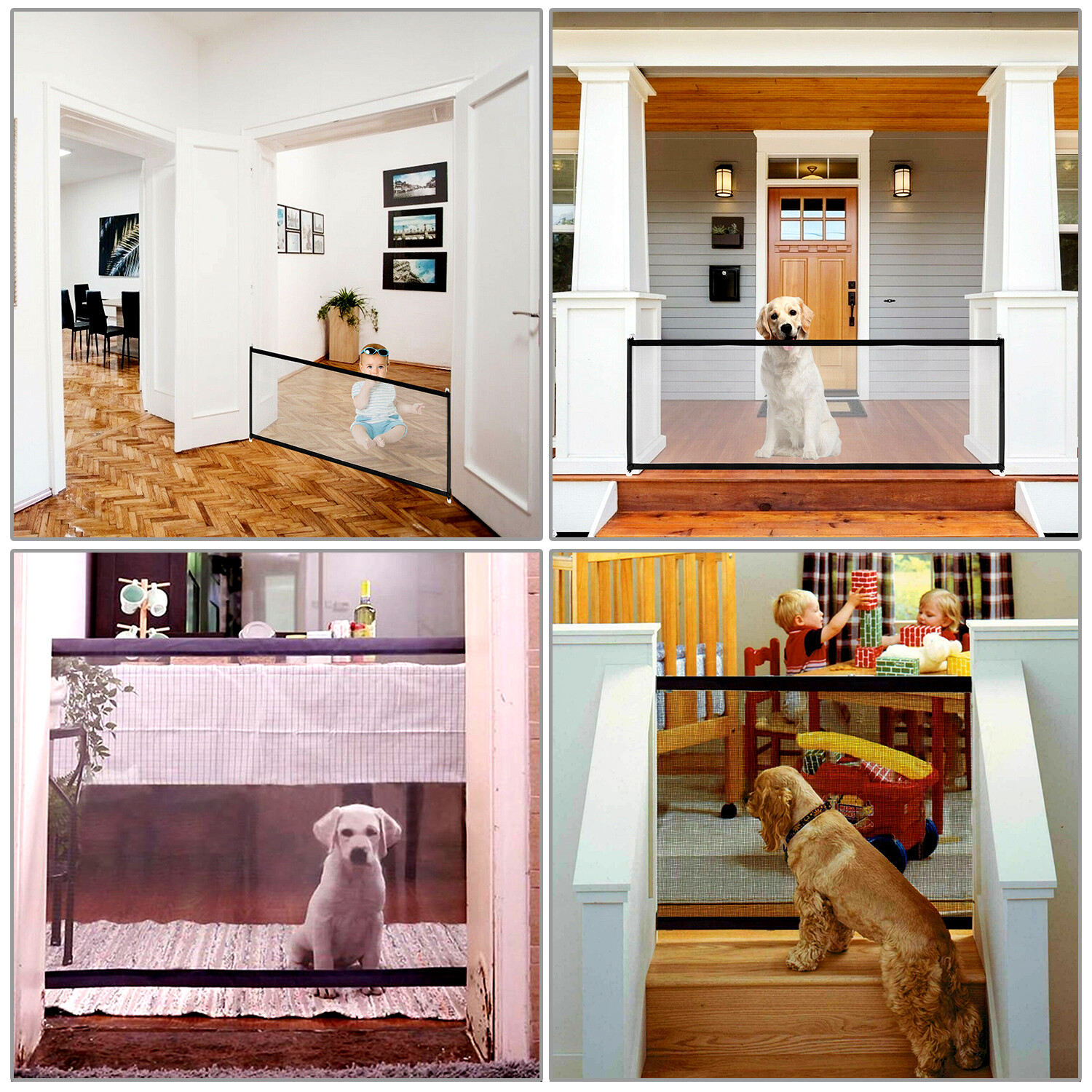 Baby Pets Dog Cat Safety Gate Mesh Fence Home Kitchen Net Portable Guard Indoor