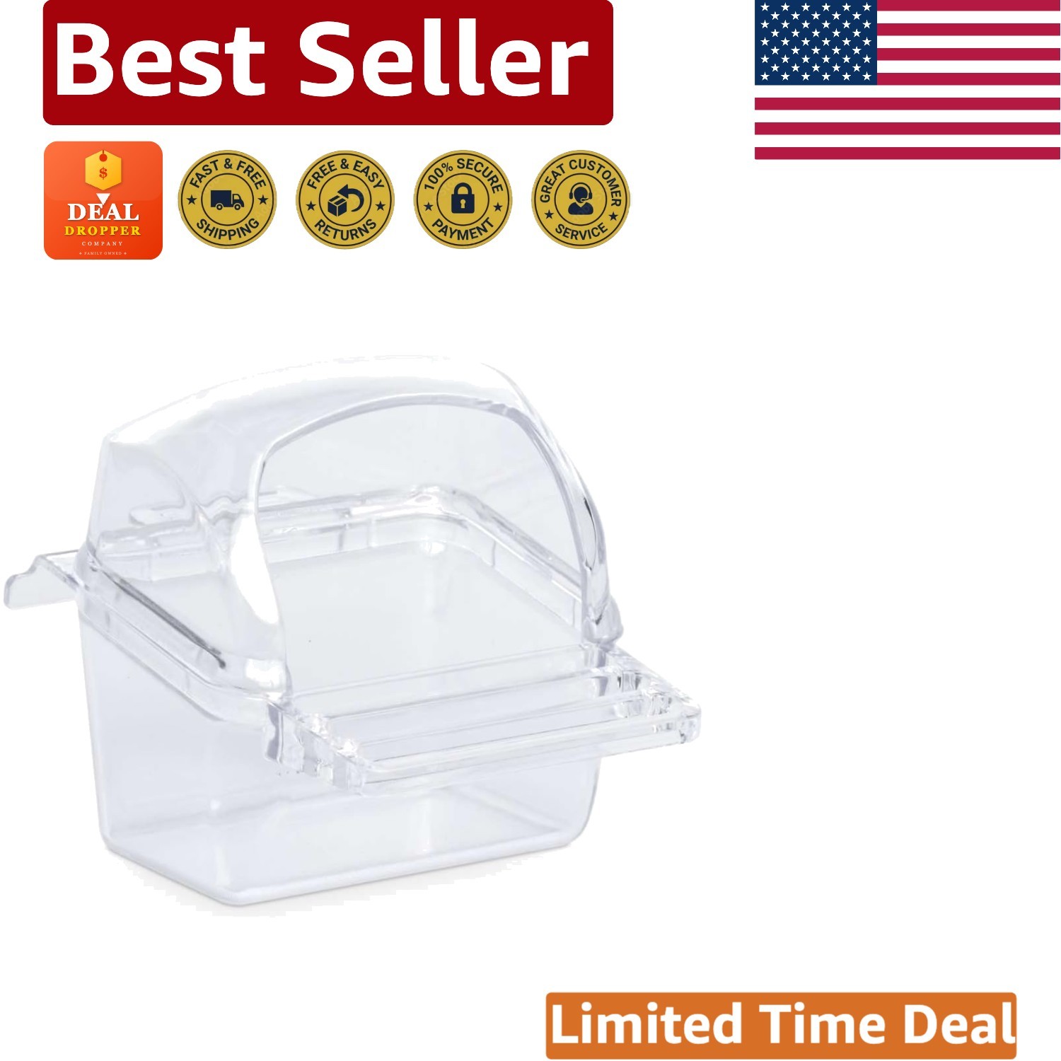 Assorted Color Plastic Hooded Bird Cage Cup – Easy to Use, Lightweight Design