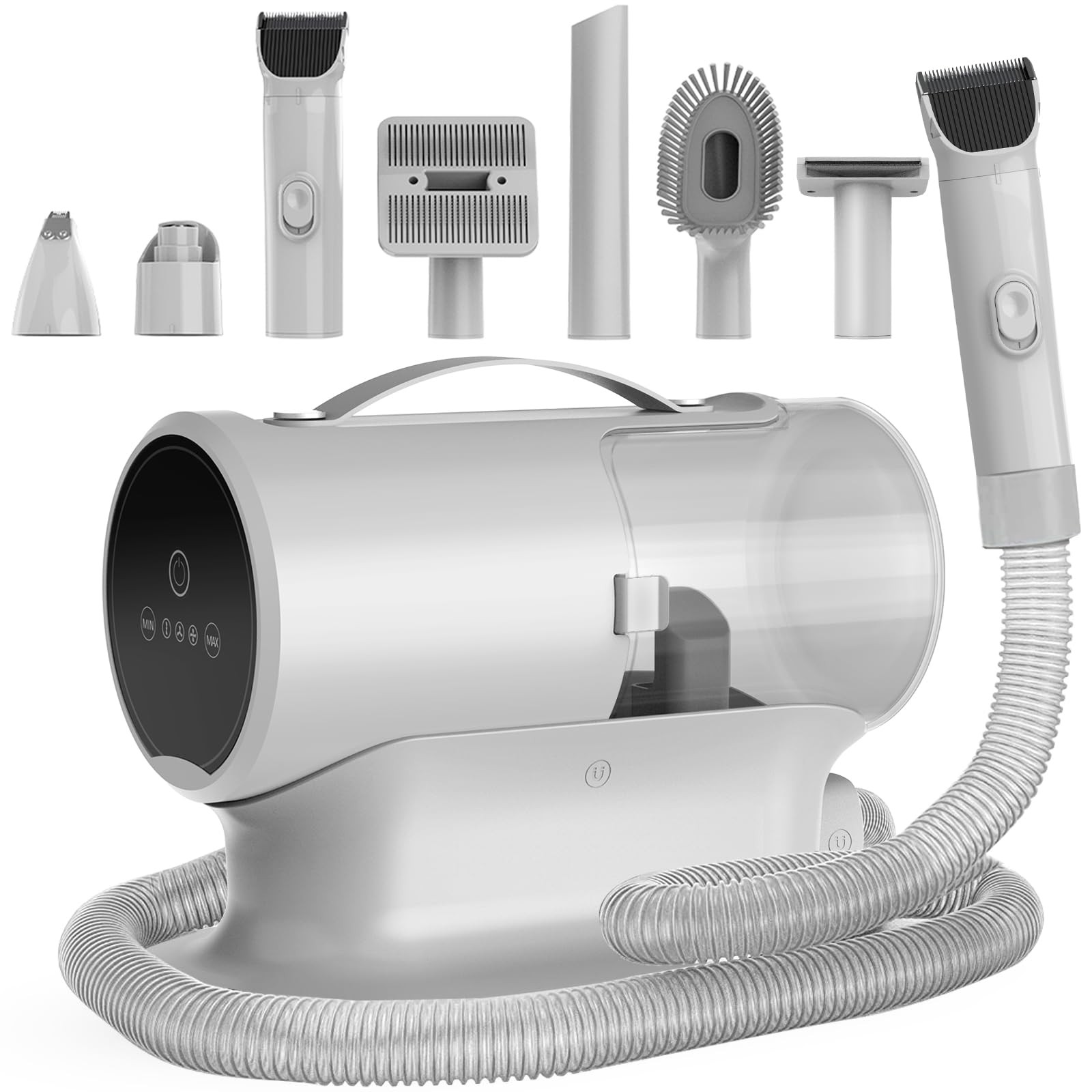 Dog Grooming Vacuum Kit with Clippers, Nail Trimmer & 8 Tools, 12000Pa PG100+