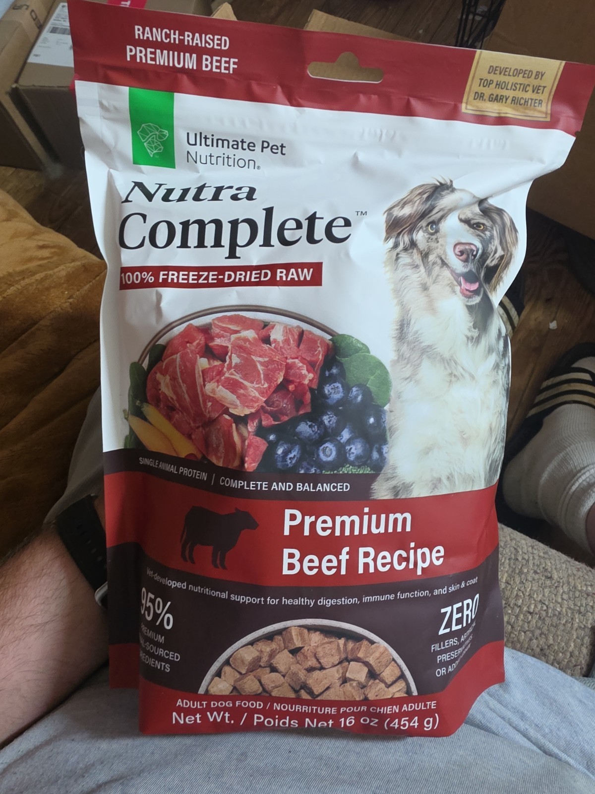 NUTRA COMPLETE 100% Freeze-Dried Raw PREMIUM BEEF DOG FOOD Vet Formulated 16 oz