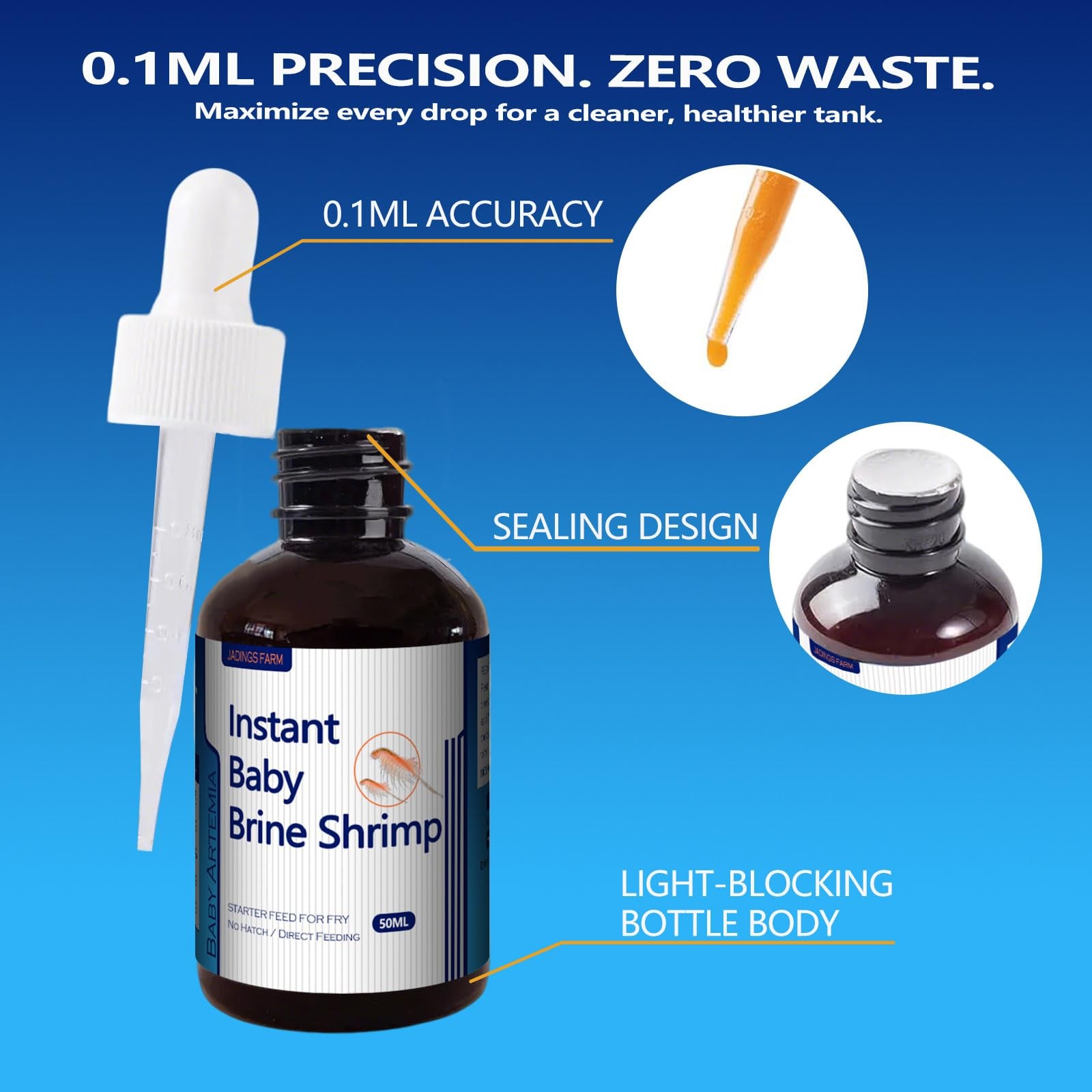 JADINGSFARM Instant Baby Brine Shrimp Fish Food, No Hatch High Protein Fry Fo…