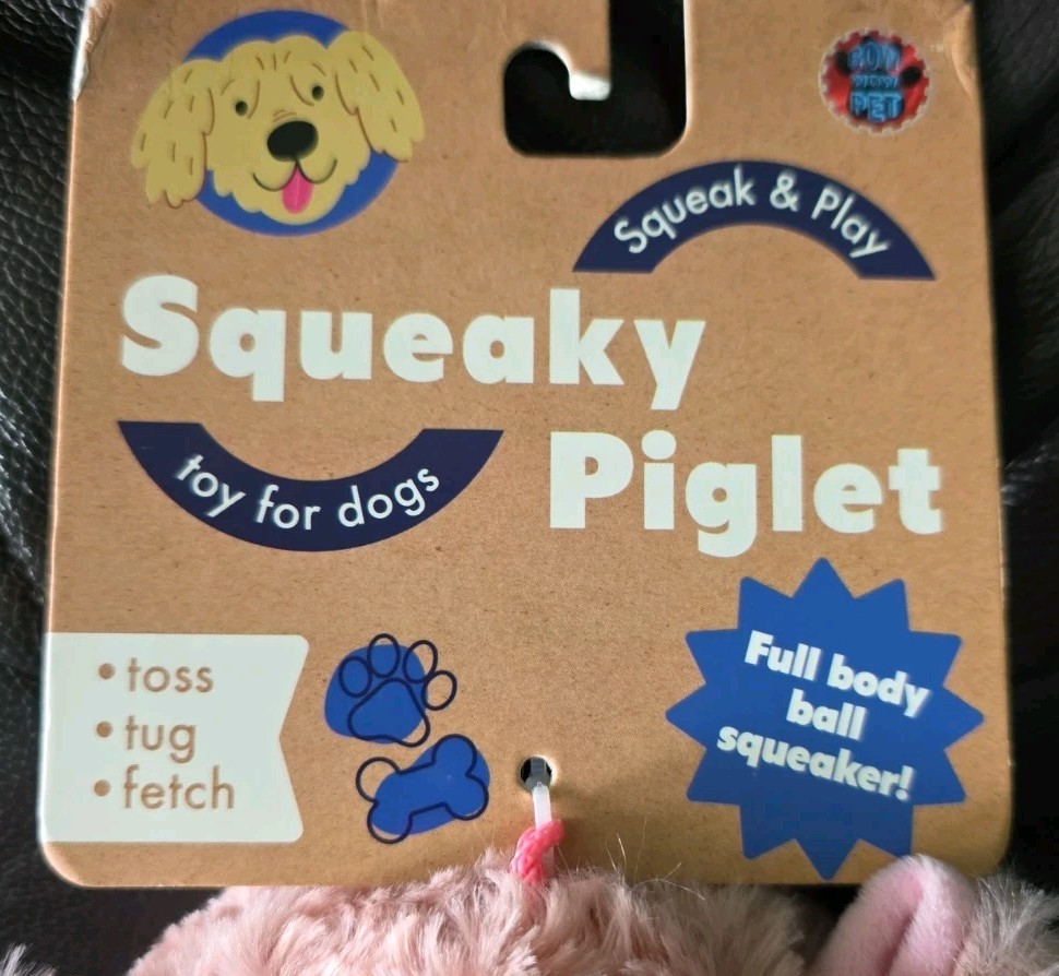 Bow Wow 12″ Pig Dog Toy w/Full Body Ball Jumbo Squeakers,Pink,Toss/Tug/Fetch New