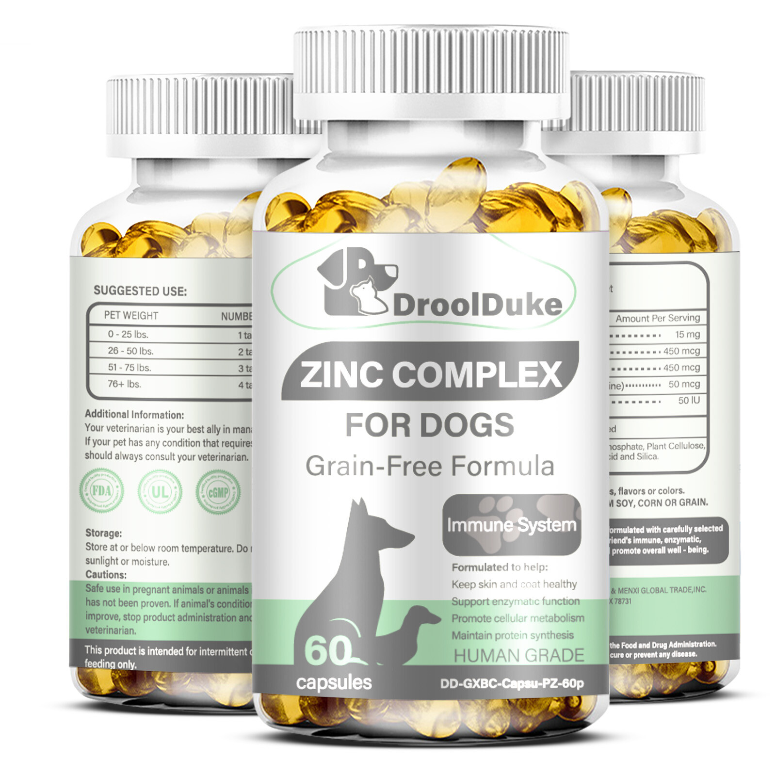 Zinc Supplement for Dog, Support Healthy Skin & Coat, Promote Normal Growth