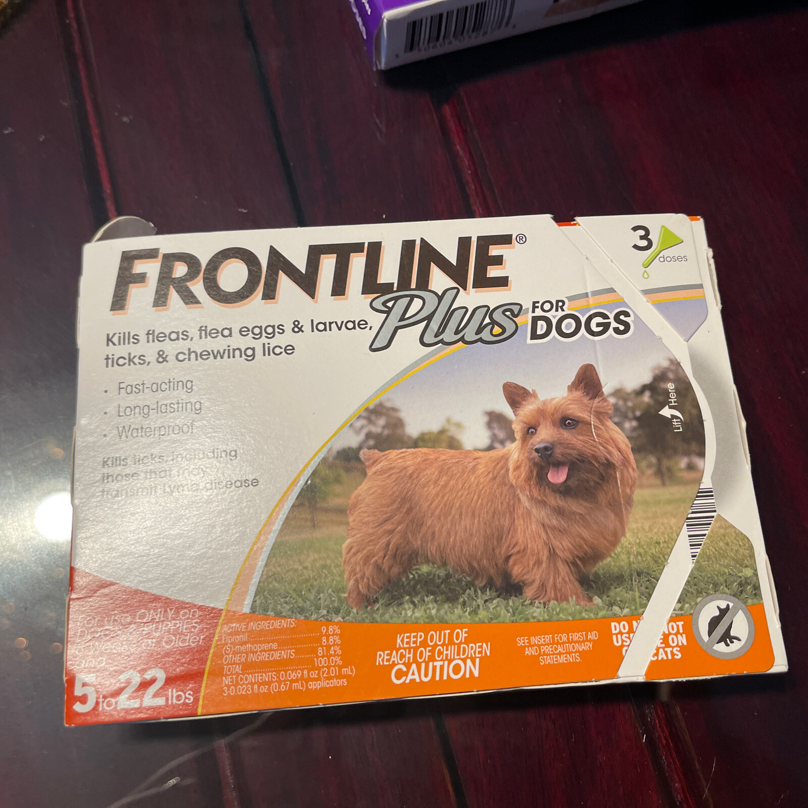 Frontline Plus for Small Dogs, 5 to 22 lbs, 3 Month