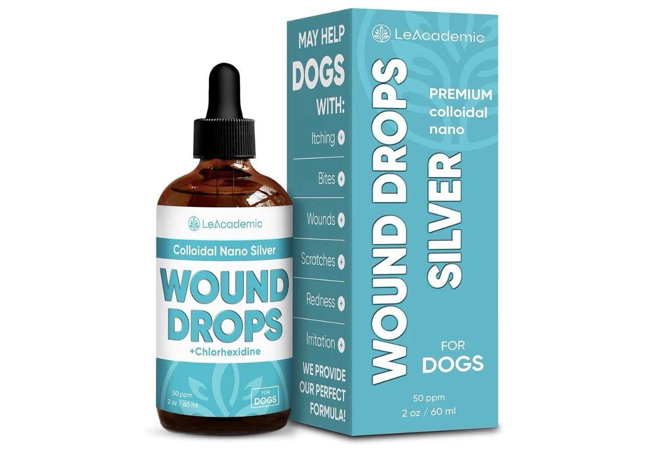 Dog Cat Wound Care Drops Fast Healing for Bites Scratches Stitches Post Surgery