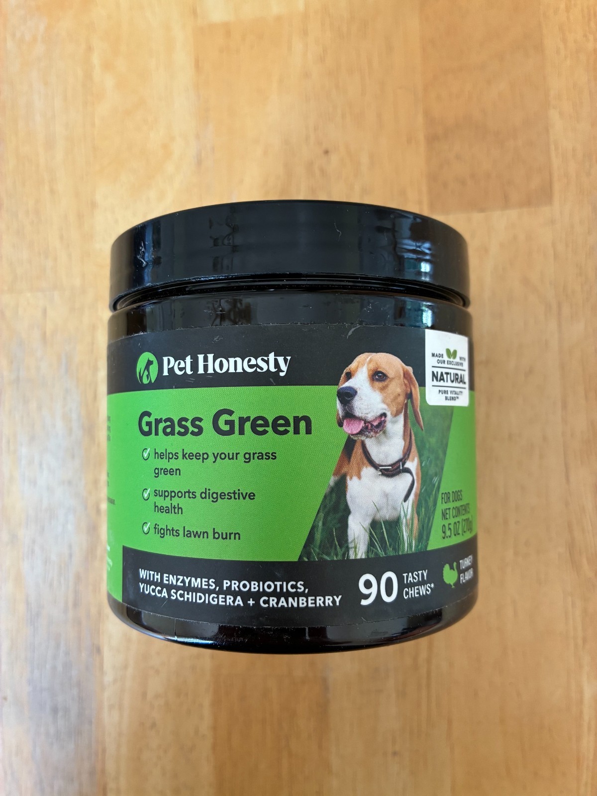 Pet Honesty Grass Green Digestion Probiotic Turkey Flavor 90 Chews Pee Spots