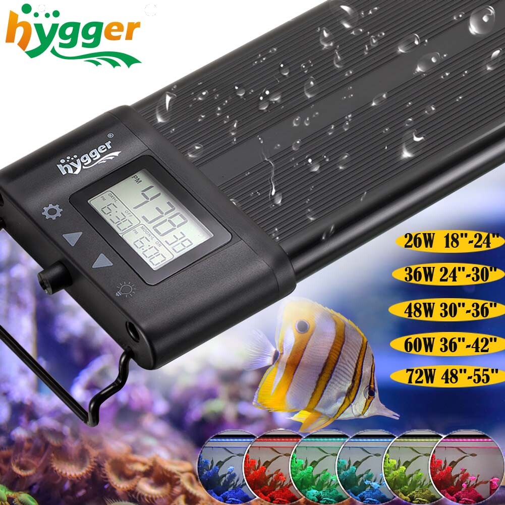 hygger Aquarium Light Full Spectrum Sunrise/Daylight/Moonlight 18 24 30 36 48″