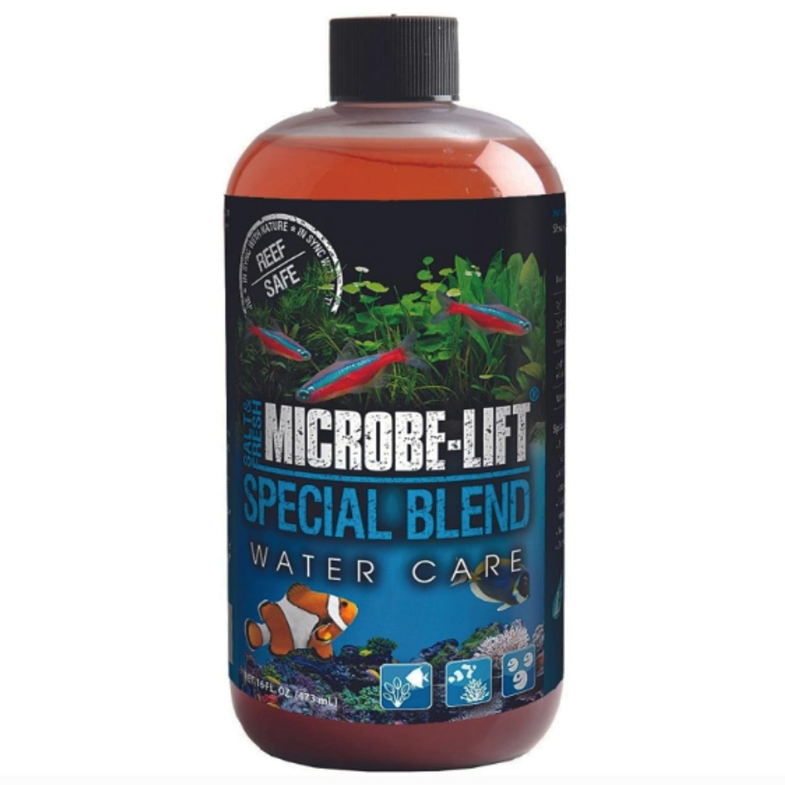 MICROBE-LIFT Special Blend Aquarium Water Care Treatment, 16 ounces, Black