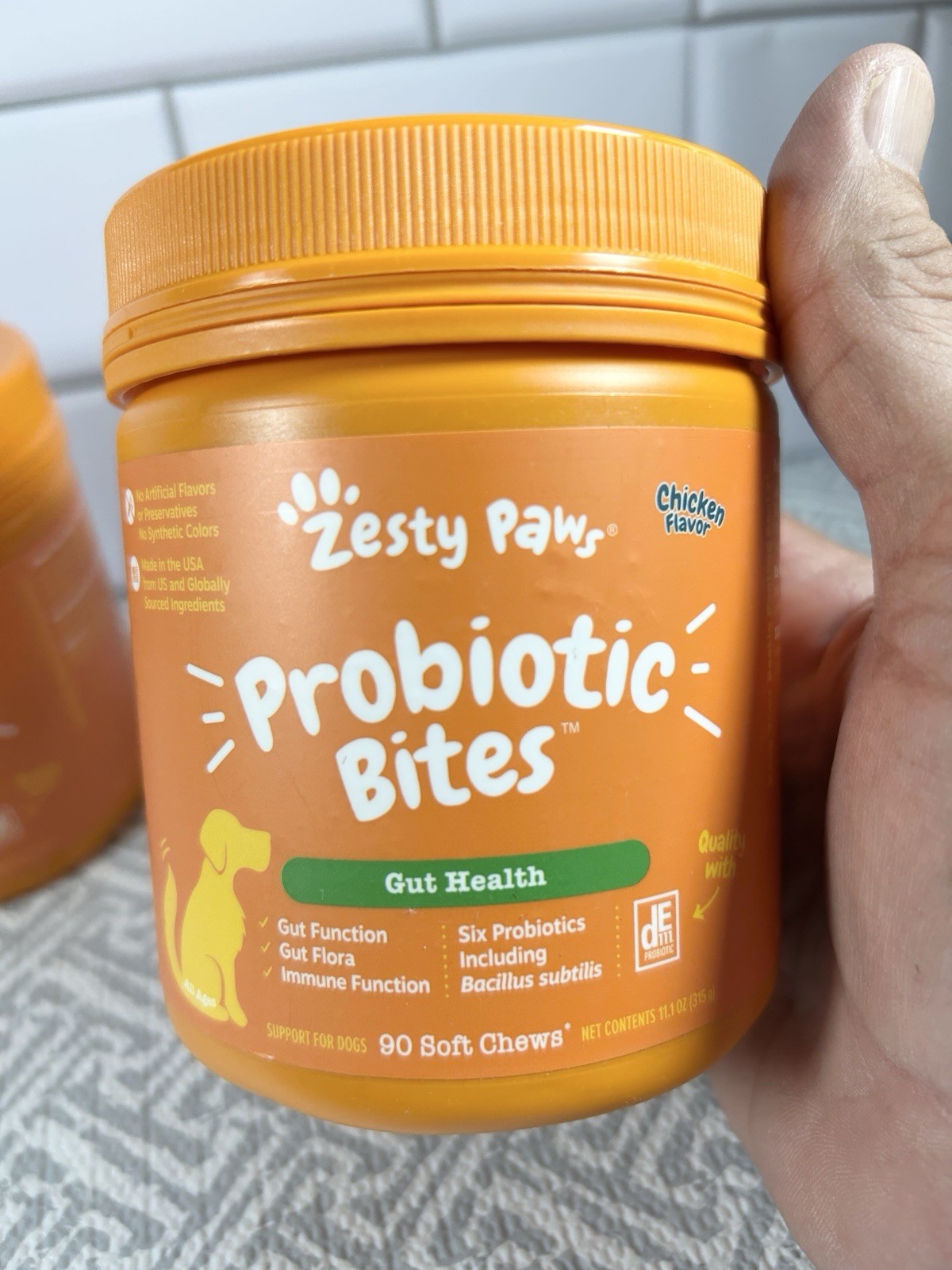 (2 Pack)) Zesty Paws Probiotic Bites for Dogs – 90 Chews Per Tub. 180 Total