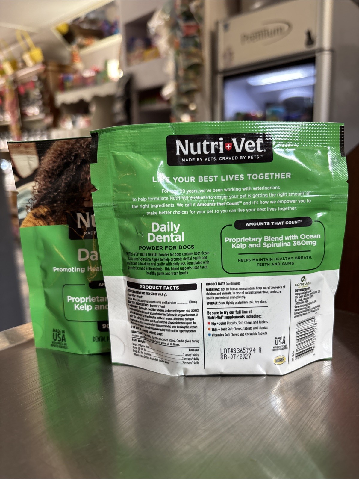 LOT (2) Nutri-Vet Daily Dental Dog Food Topper Promoting Healthy Teeth