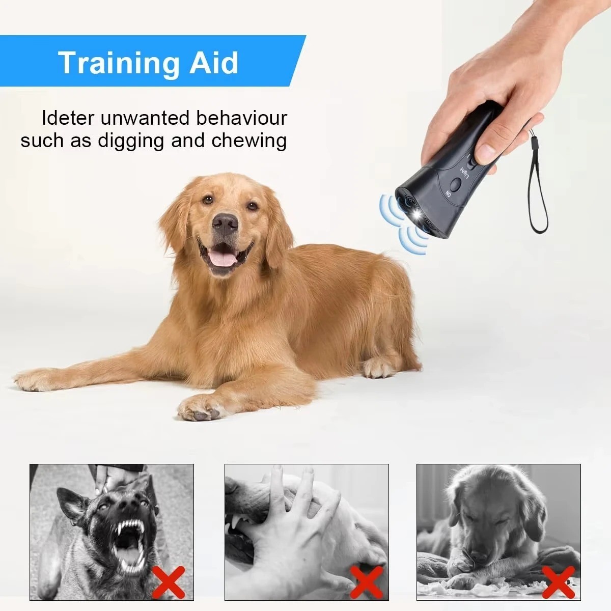 Ultrasonic Anti Dog Barking Device Pet Trainer LED Light Gentle Chaser Style USA