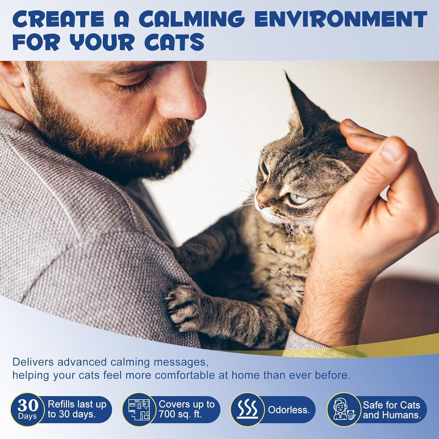 Cat Calming Diffuser Kit 30 Days, Cat Pheromones Calming Diffuser Effectively Re