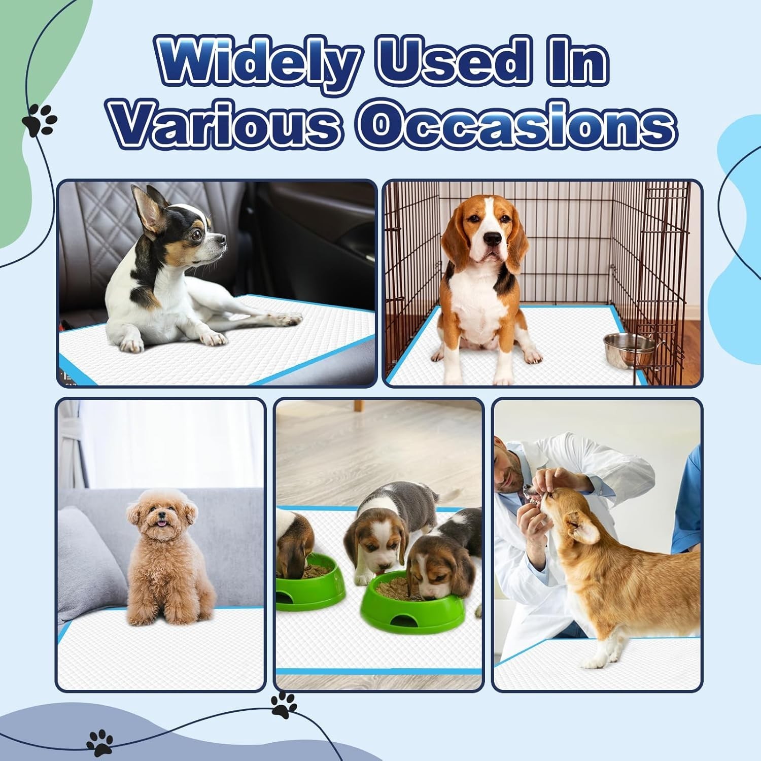 Puppy Pads 100/200 Pack, 23.6″x23.6″ Extra Large Dog Pee Pads Super Absorbent