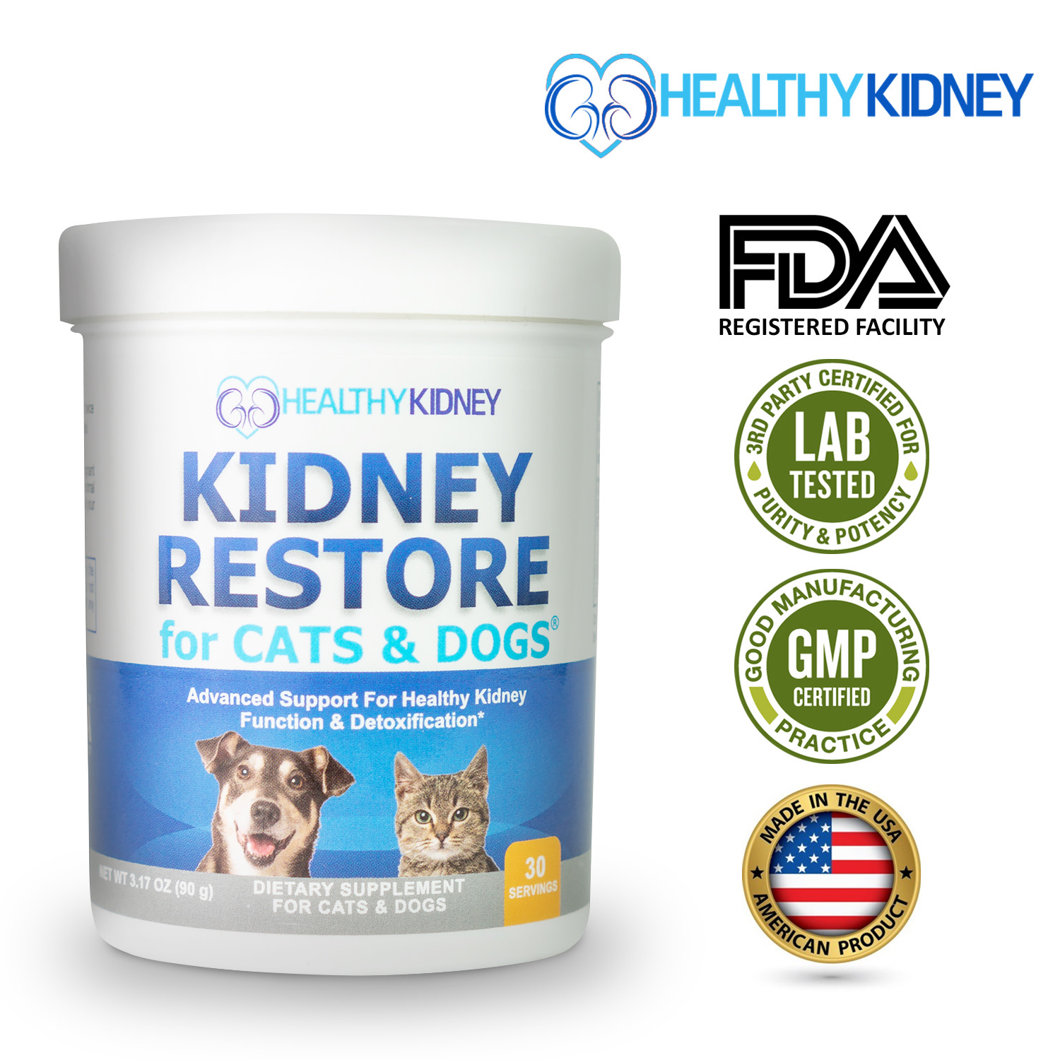 Healthy Kidney Support Cats Dogs Probiotic Powder Urinary Track Essential 3.17Oz