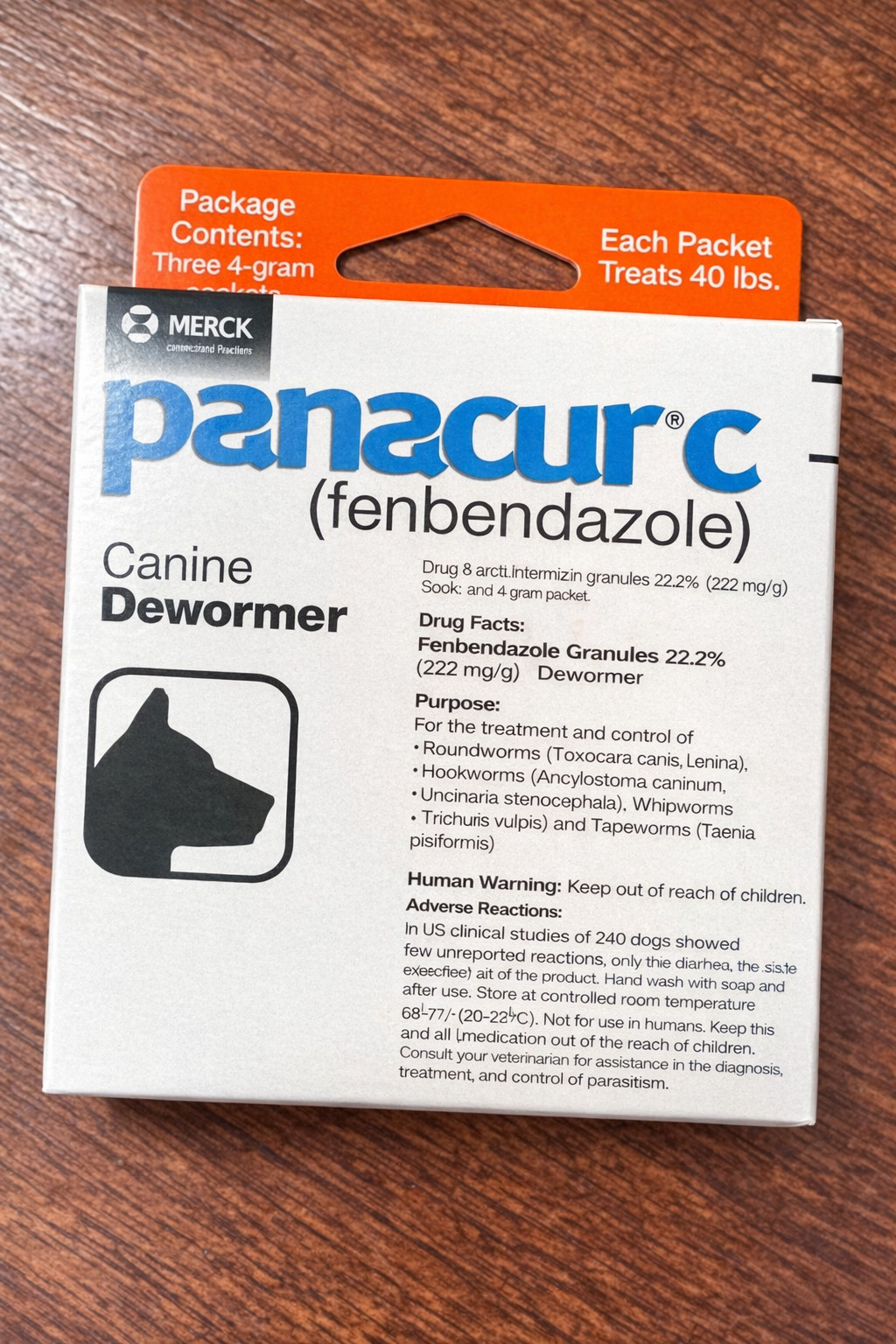 (10 PACK) Panacur C Canine Dewormer (Fenbendazole), 4 Gram, 3 Count