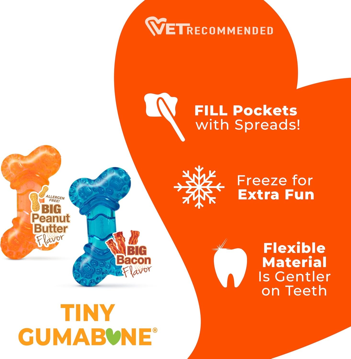 Nylabone Moderate Chew Tiny Bones Twin Pack for Dogs up to 8 Pounds