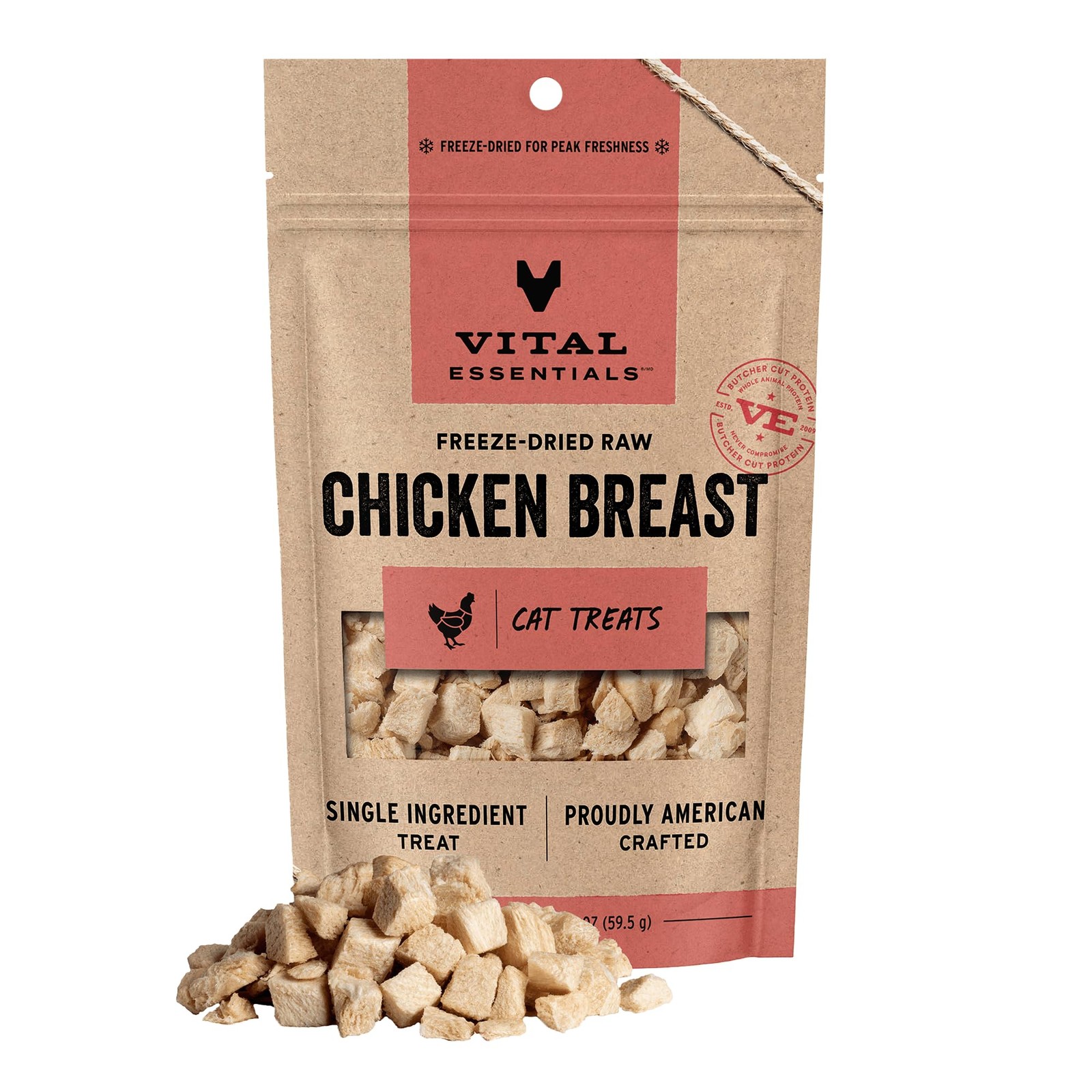 Vital Essentials Freeze Dried Cat Treats | Chicken Breast, Single Ingredient …