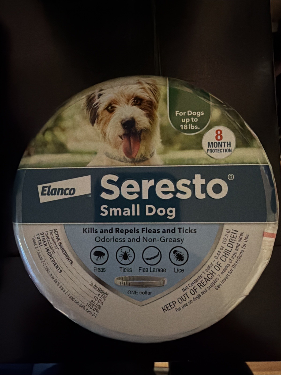 Seresto Flea and Tick Collar 8 Months Protection for Small Dogs – 18lbs