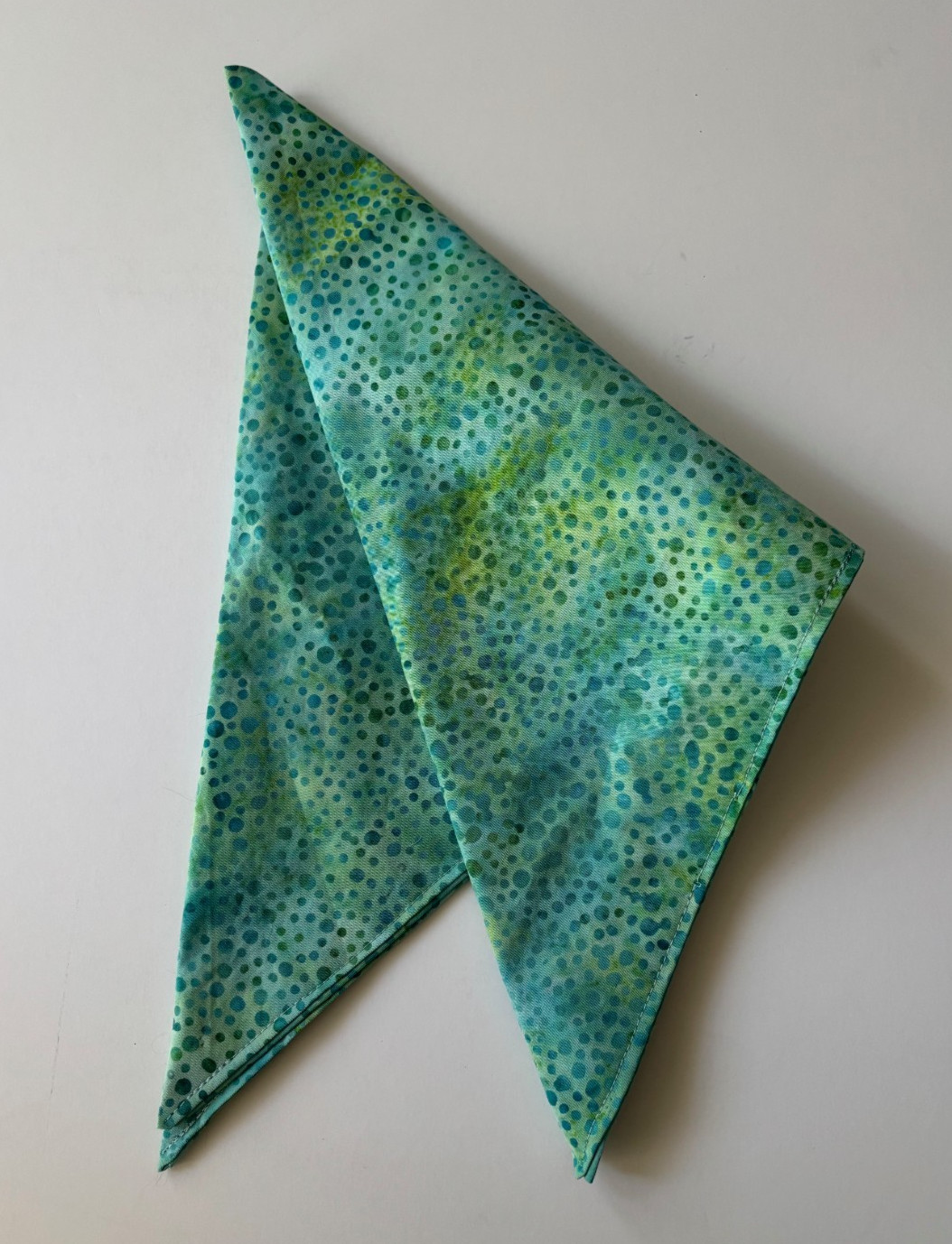 NEW Handmade Reversible Neckerchief Dog Bandana Neckwear Green spots-M/L