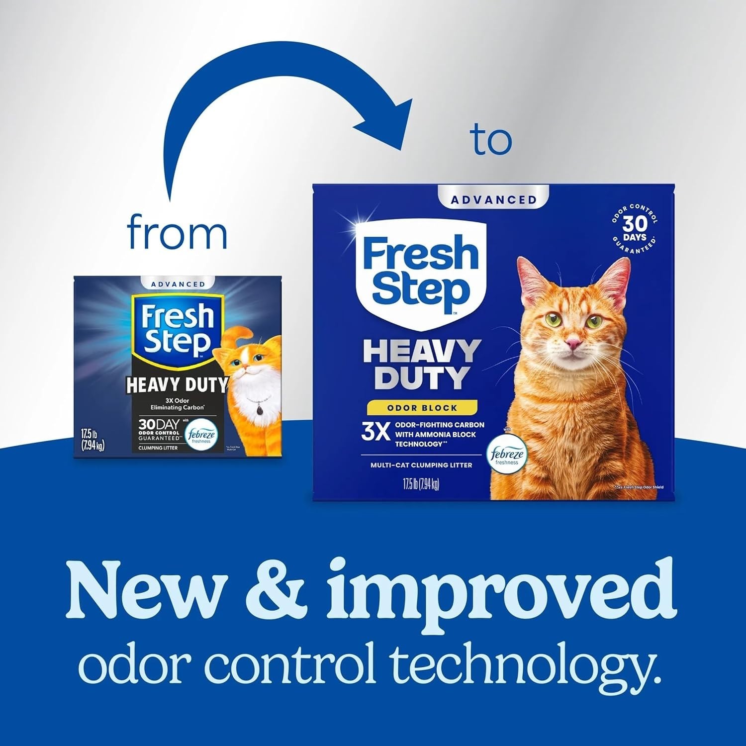 Advanced Multi Cat Litter – Febreze Freshness, 30 Days Odor Control, 17.5 lbs
