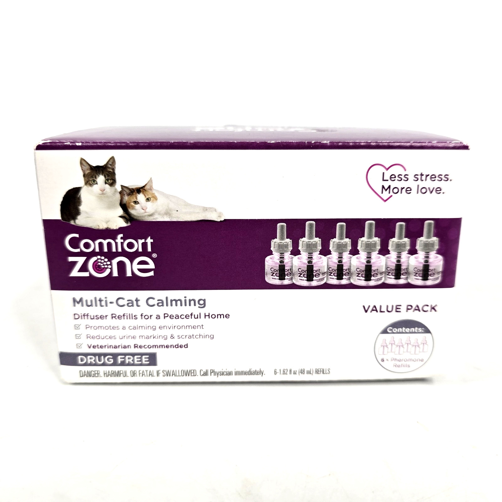 NEW Comfort Zone – Multi Pack Cat Calming Diffuser 30-day Refills, 6 Pack, NIB