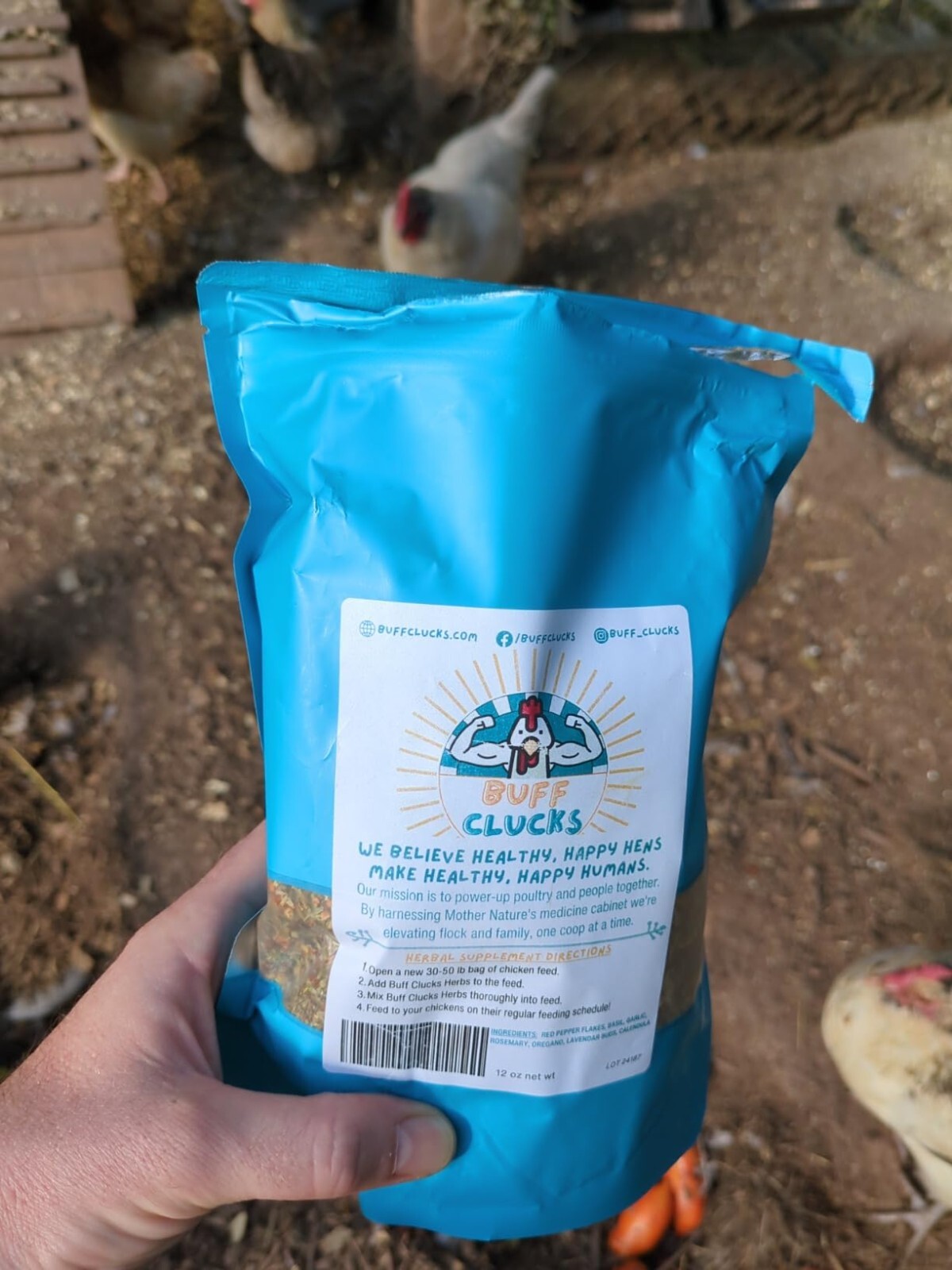 5LB Buff Clucks Herb Supplement Backyard Chickens Chicken,Poultry Feed Botanical
