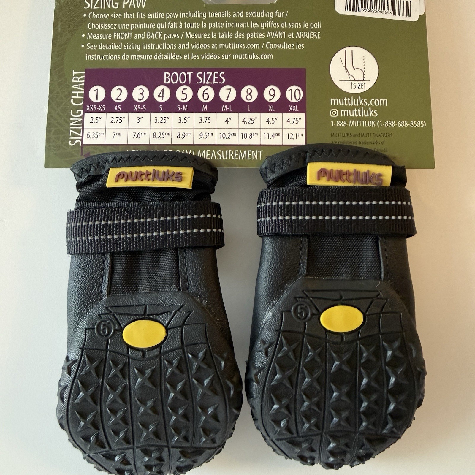 Muttlucks Mutt Trackers All Season Dog Boots Black Set Of 2 Size 5 S-M 3.5”L
