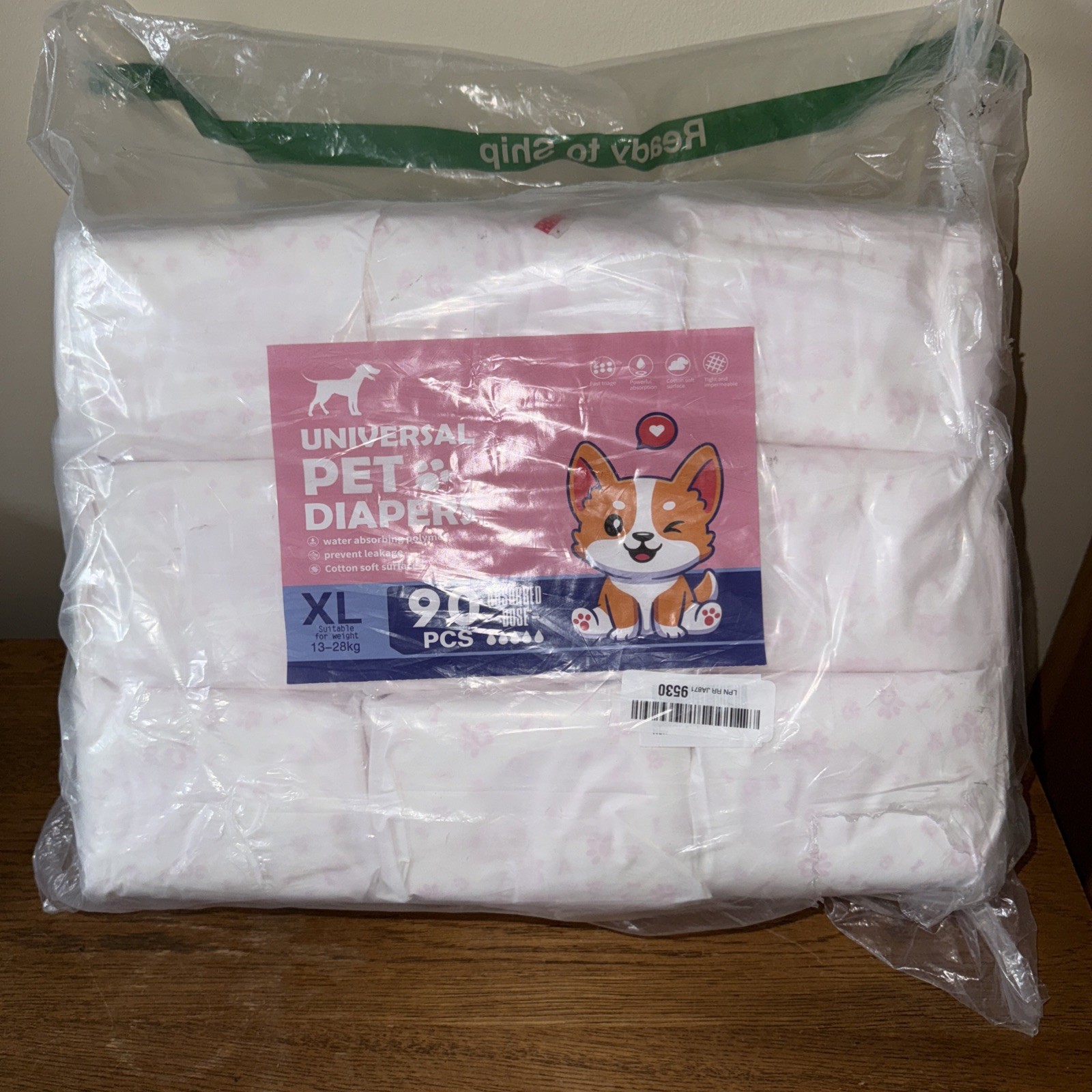 All-Stages 90 Count Pink XL Dog Diapers – For Training & Incontinence Universal