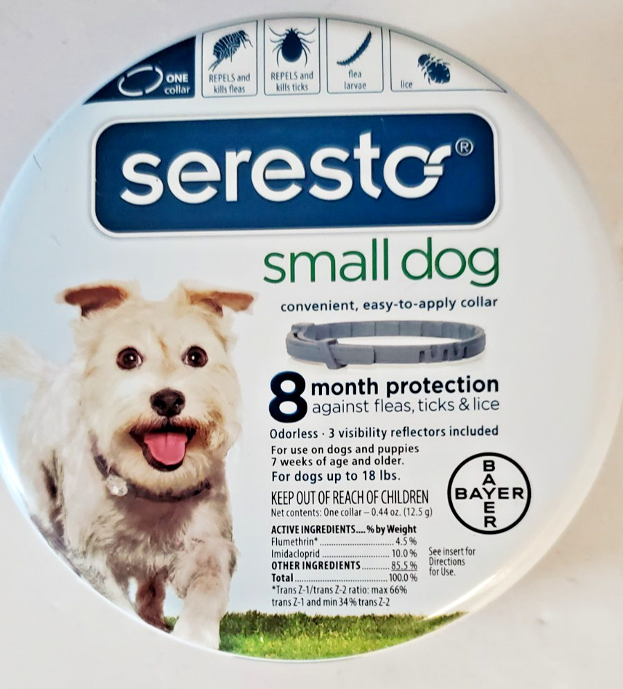 Seresto Flea and Tick Collar 8 Months Protection SMALL Dogs Under 18lbs – Sealed